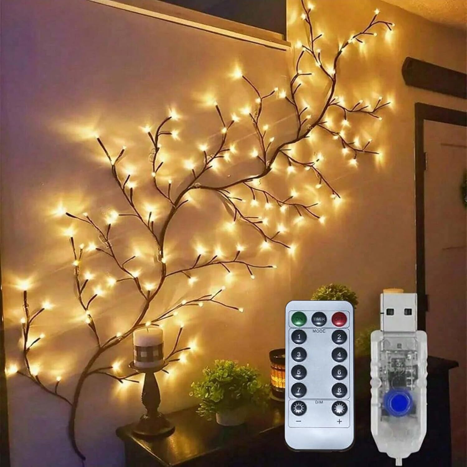 Image of FIPPYO 72 LEDs 5 m Multicolor Steady Flower Rice Lights