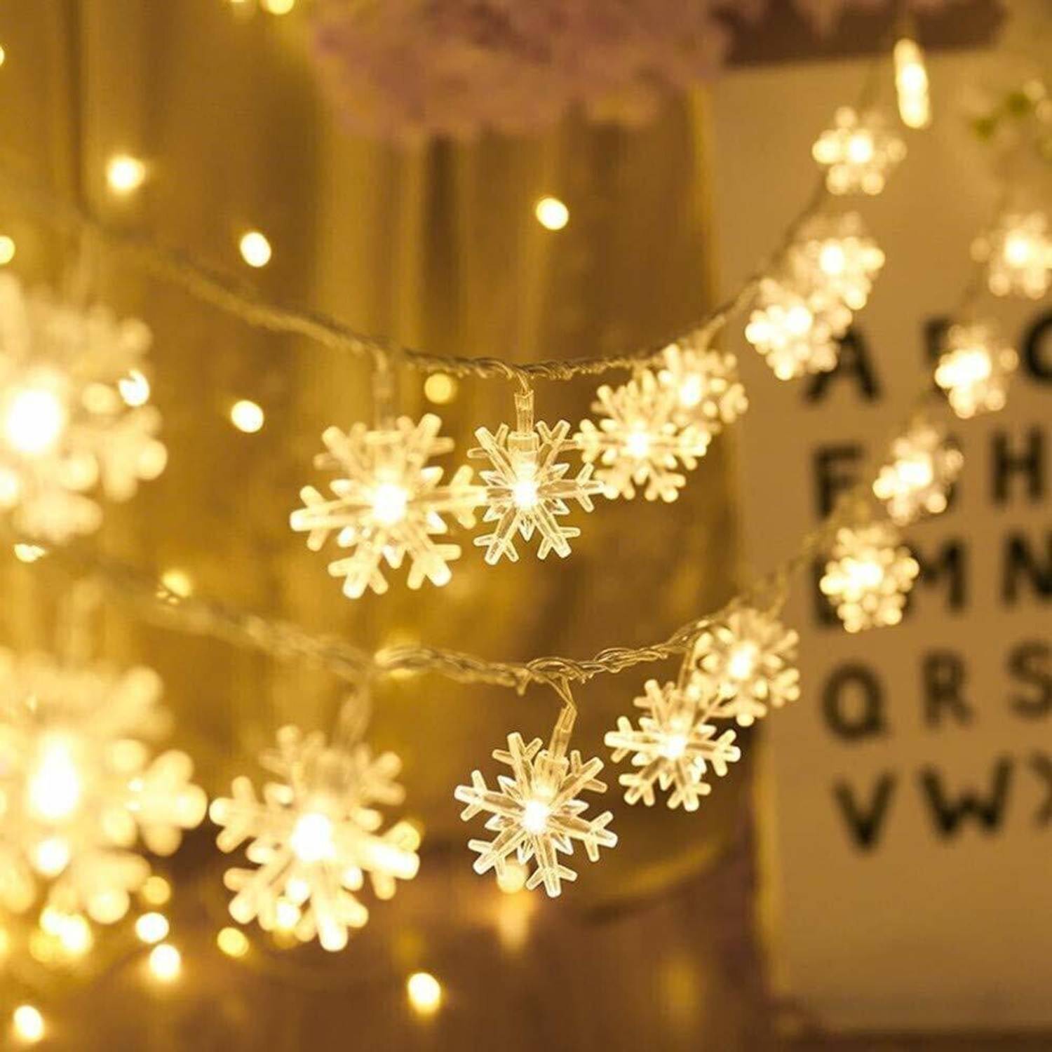 xenith 14 LEDs 4.57 m Yellow Steady Snow Flake Rice Lights (Pack