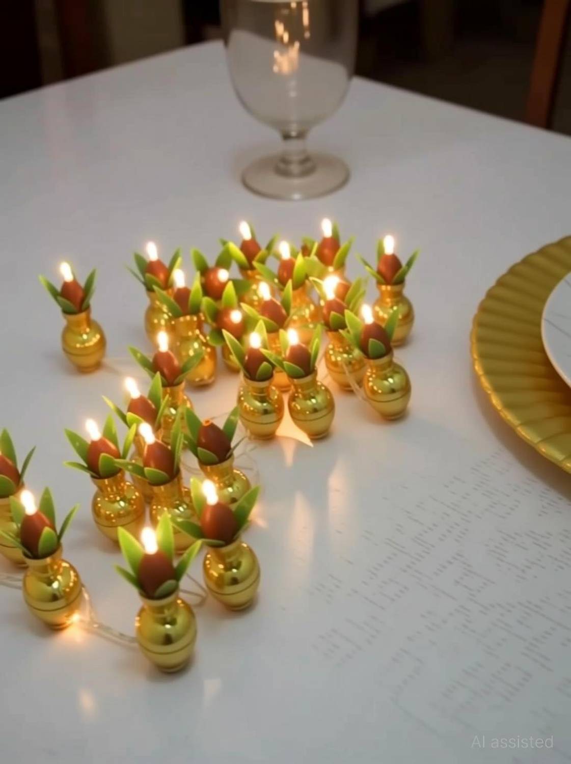 ACCESSORIZEMEII 20 LEDs 0.89 m Gold Steady String Rice Lights