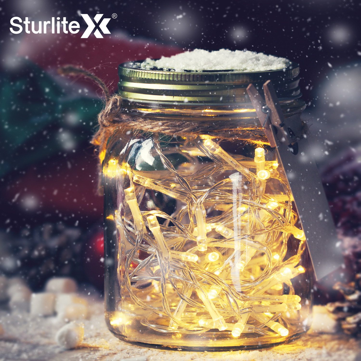 Image of Sturlite 46 LEDs 10 m Yellow Flickering, Steady Bulb Rice Lights