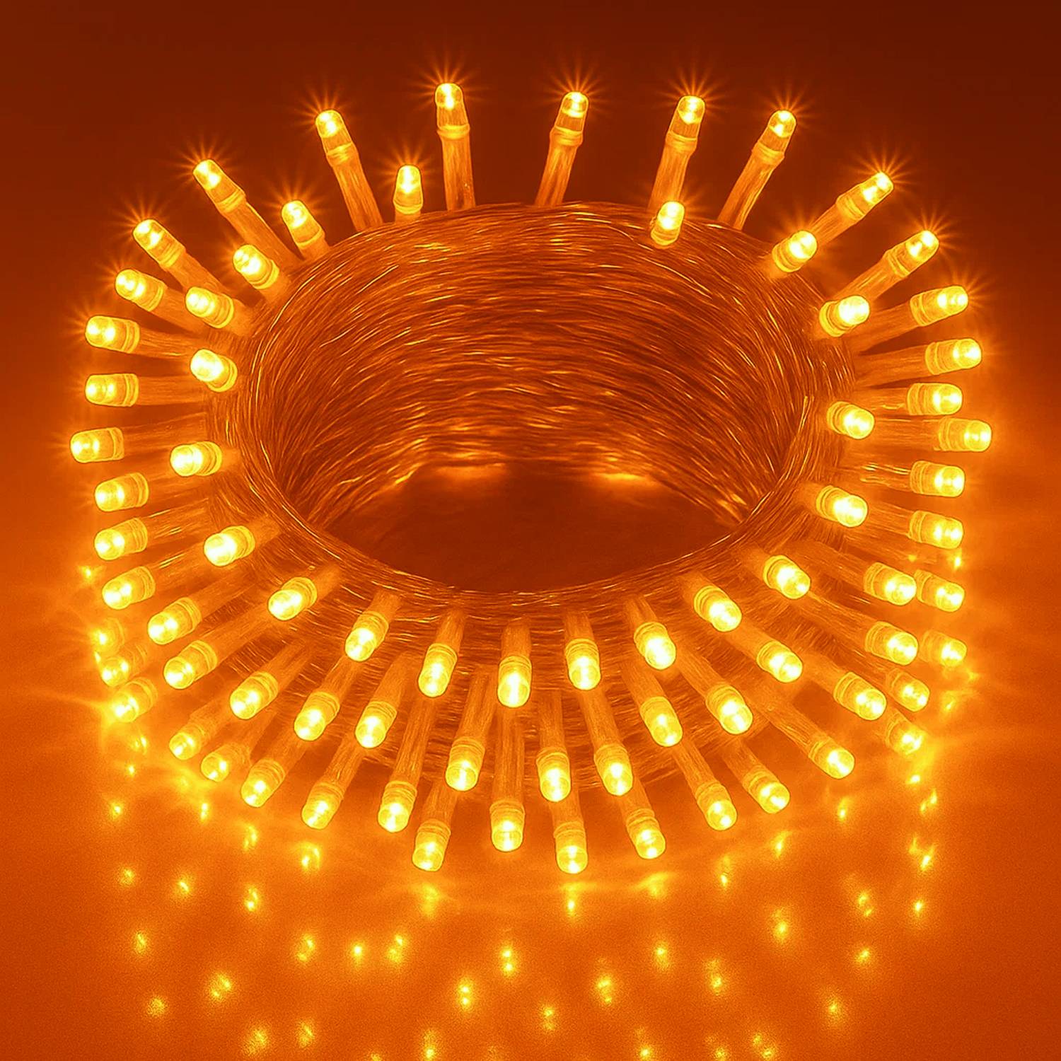 MPROW 40 LEDs 11 m Orange Steady Bulb Rice Lights (Pack of 1)