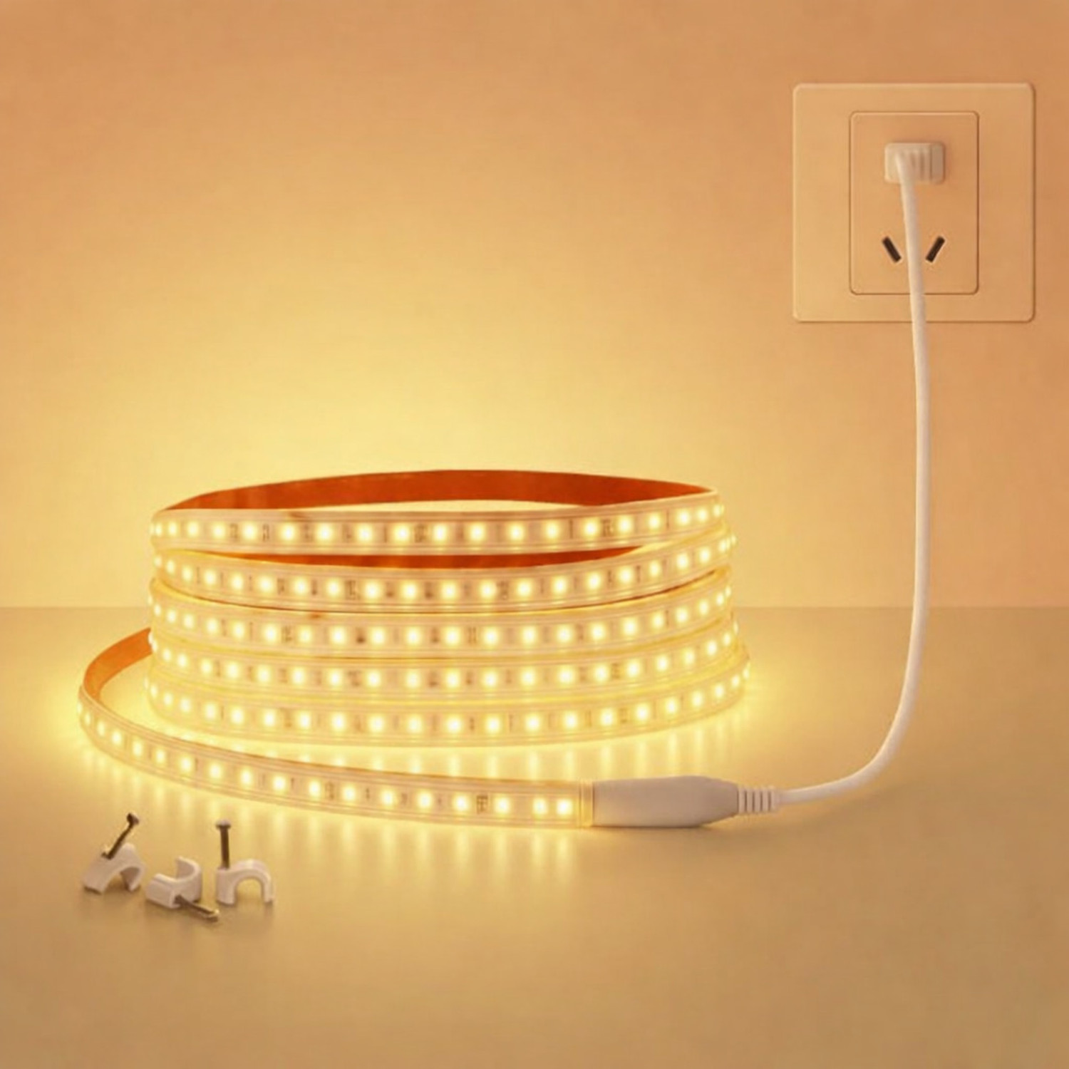 Image of Errol 960 LEDs 8 m Yellow Steady Strip Rice Lights