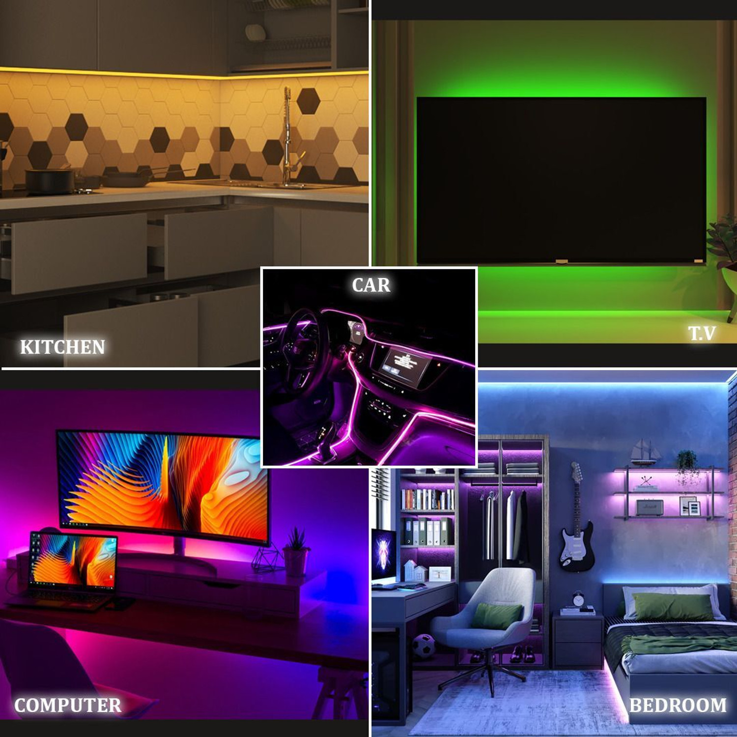 Image of PESCA 90 LEDs 3 m Multicolor Color Changing, Flickering, Steady Strip Rice Lights