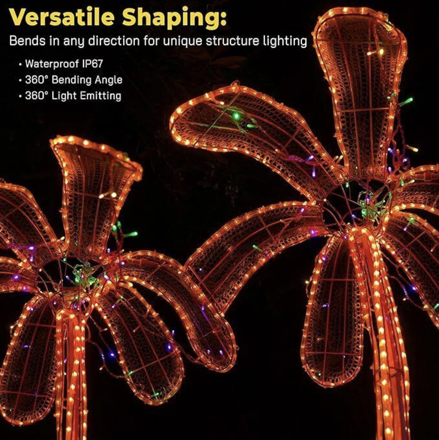 Image of Peafowl Wholesale 1200 LEDs 10.16 m Orange Steady Strip Rice Lights (Pack of 1)