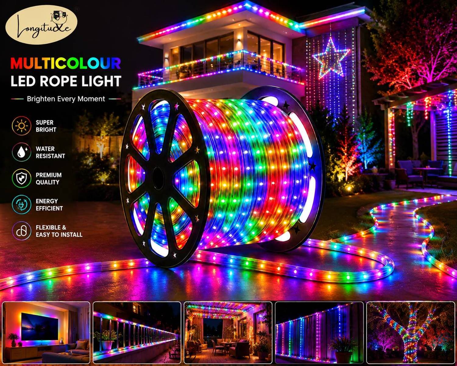 Longitude 1200 LEDs 10m Multicolor Rice Lights - Image 2