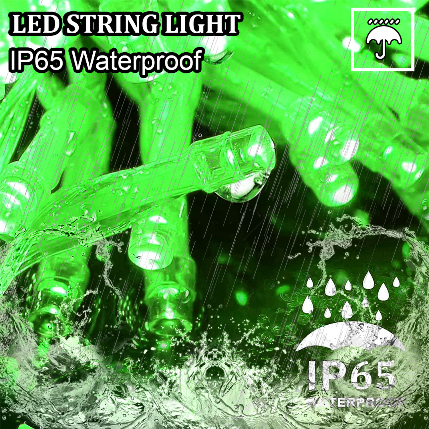 Image of FIZZYTECH 40 LEDs 11 m Green Flickering String Rice Lights