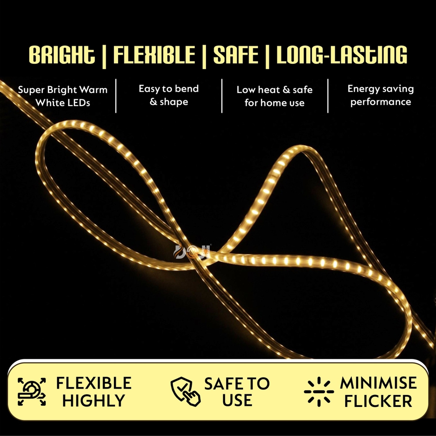 Image of DOJI 240 LEDs 2 m Yellow Steady Strip Rice Lights