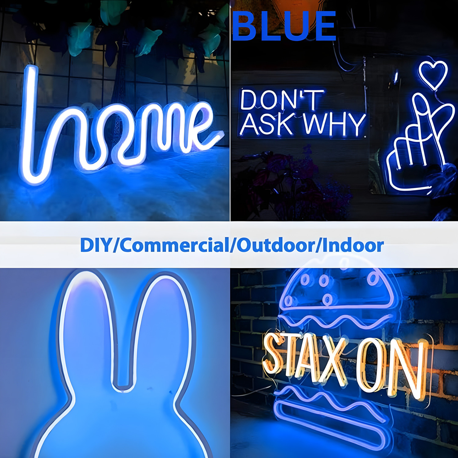 Image of Newness 13.2 Feet Neon Lights With 12V Adaptor - Wall Decor Strips Lights for Decoration Night Lamp