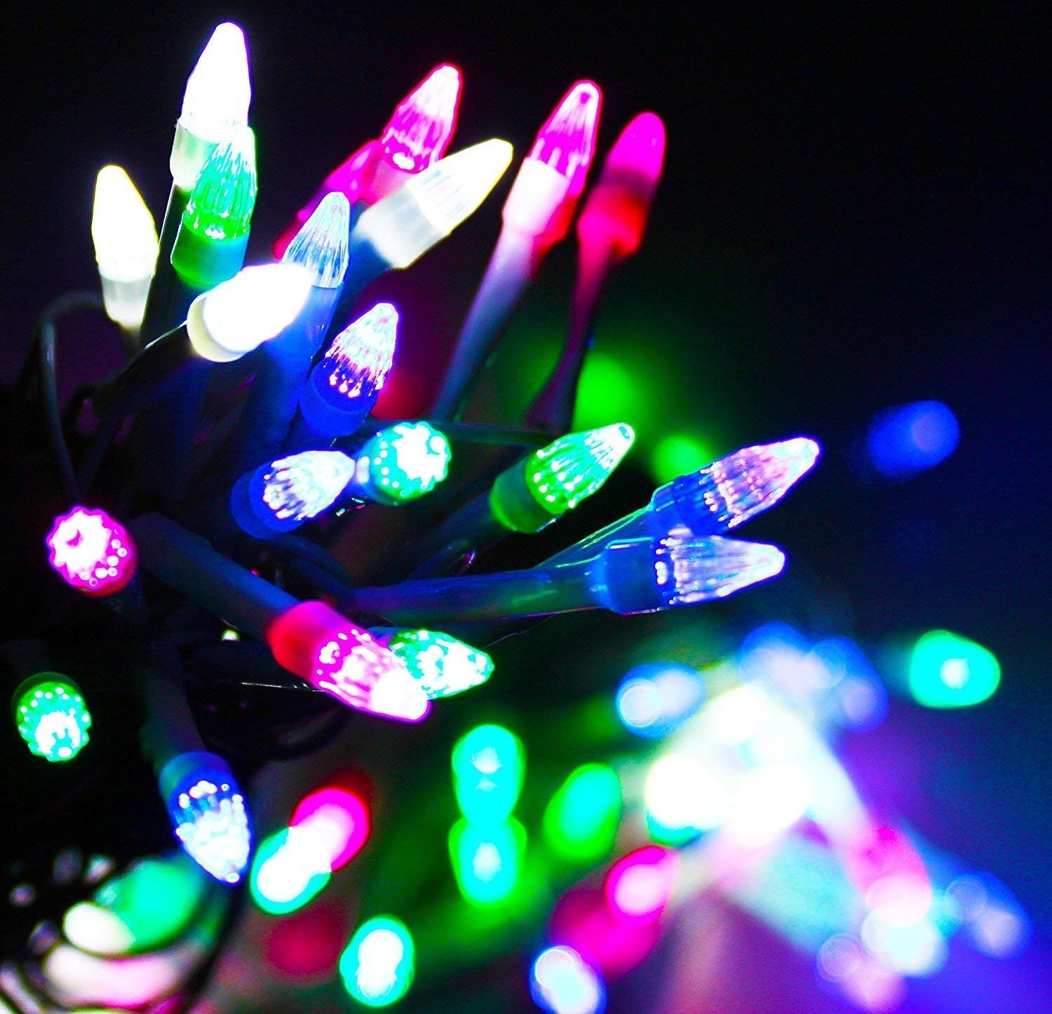 Image of Aj Enterprises 400 LEDs 50.8 m Multicolor Color Changing, Flickering, Steady Bulb Rice Lights