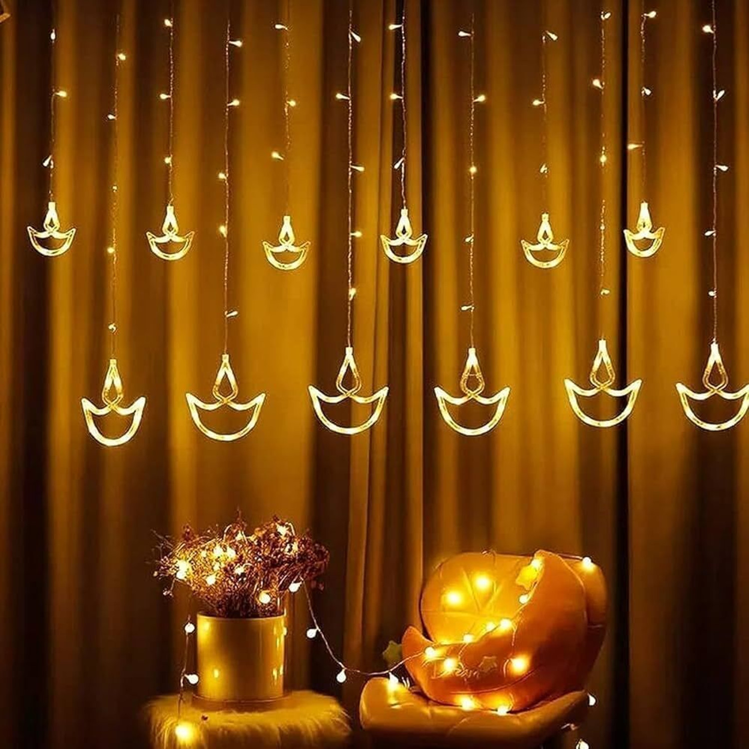 Image of Trust Ware 138 LEDs 3 m Yellow Flickering, Steady, Color Changing Diya Rice Lights