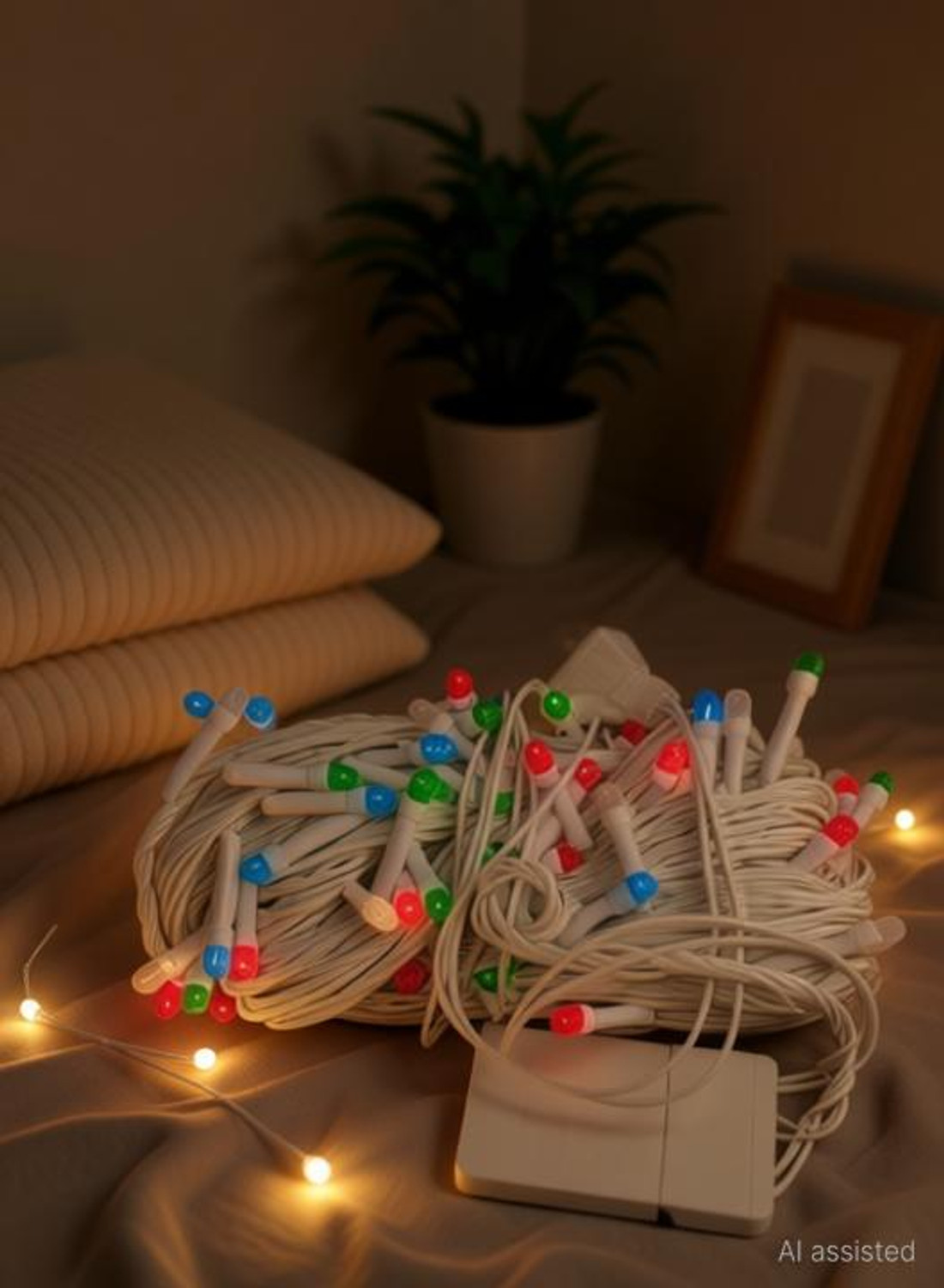 Image of CONNI 110 LEDs 25.4 m Multicolor Color Changing, Steady, Flickering Ball Rice Lights (Pack of 1)
