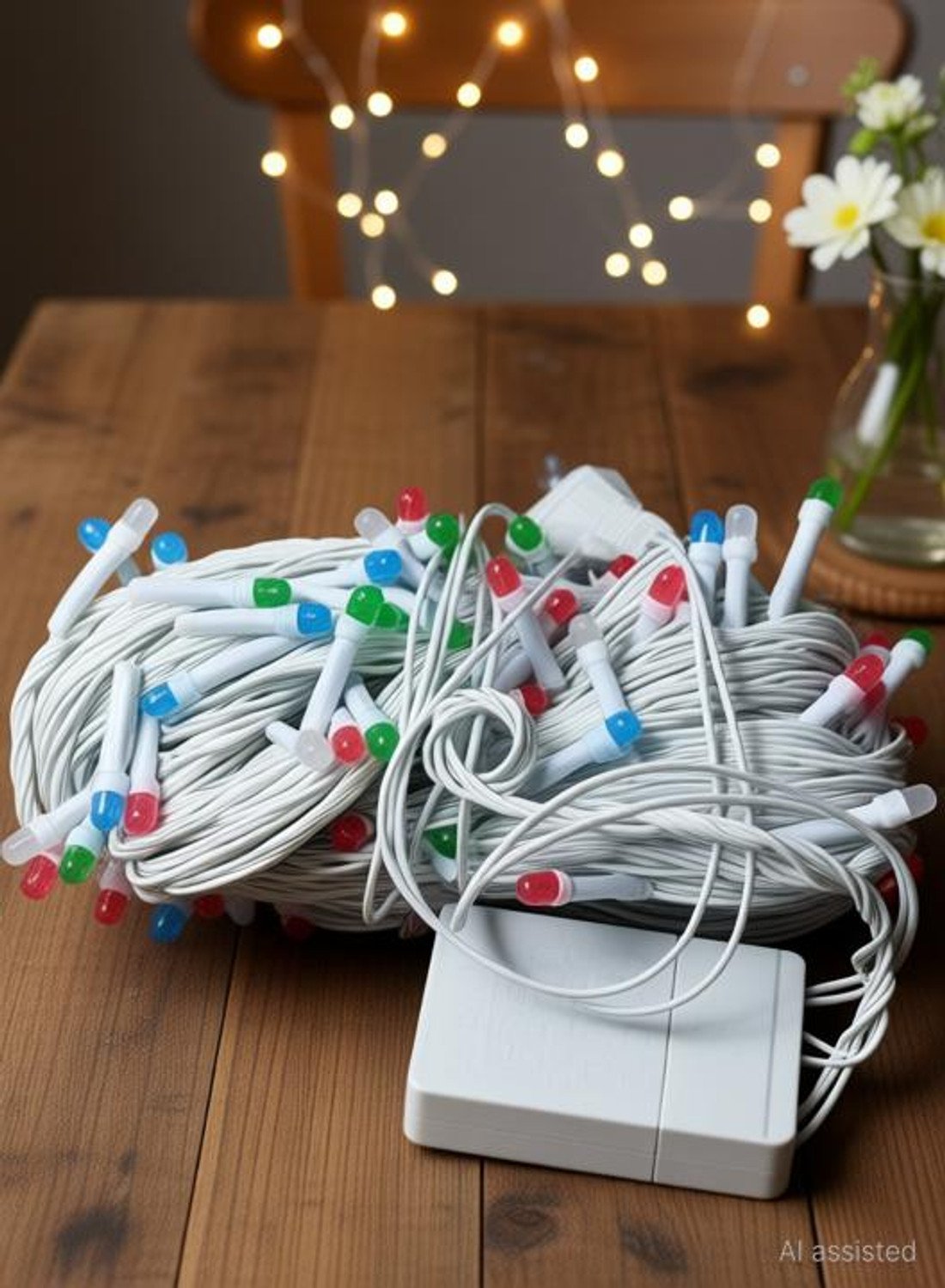 Image of CONNI 110 LEDs 25.4 m Multicolor Color Changing, Steady, Flickering Ball Rice Lights (Pack of 1)