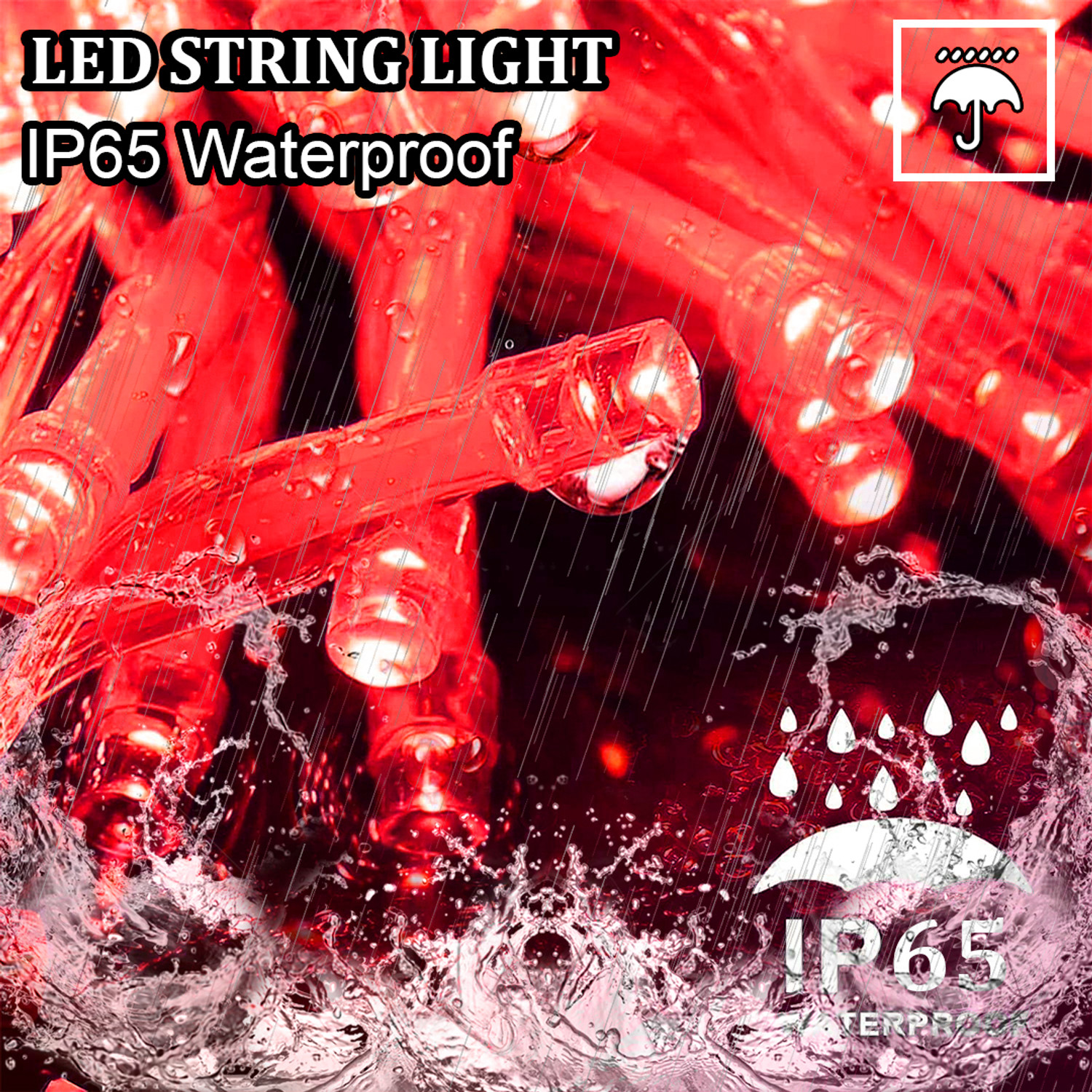 Image of FIZZYTECH 40 LEDs 11 m Red Flickering String Rice Lights