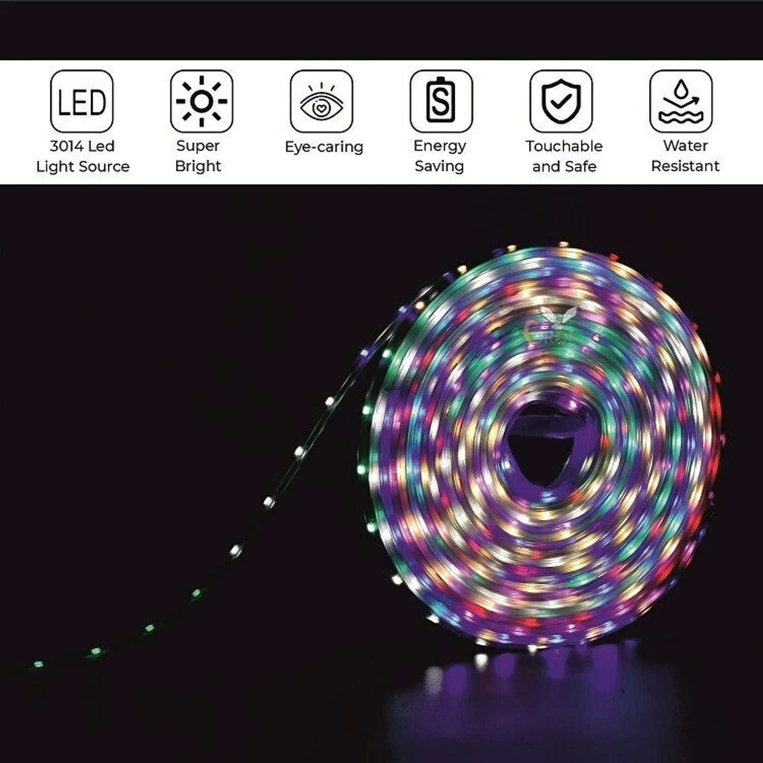 Image of Errol 1199 LEDs 10.03 m Multicolor Steady Strip Rice Lights