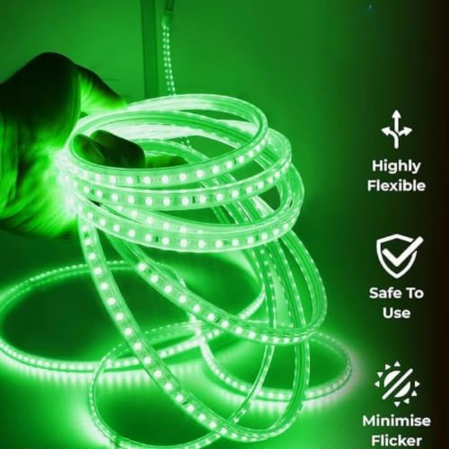 Image of Peafowl Wholesale 1200 LEDs 10 m Green Steady Strip Rice Lights (Pack of 1)