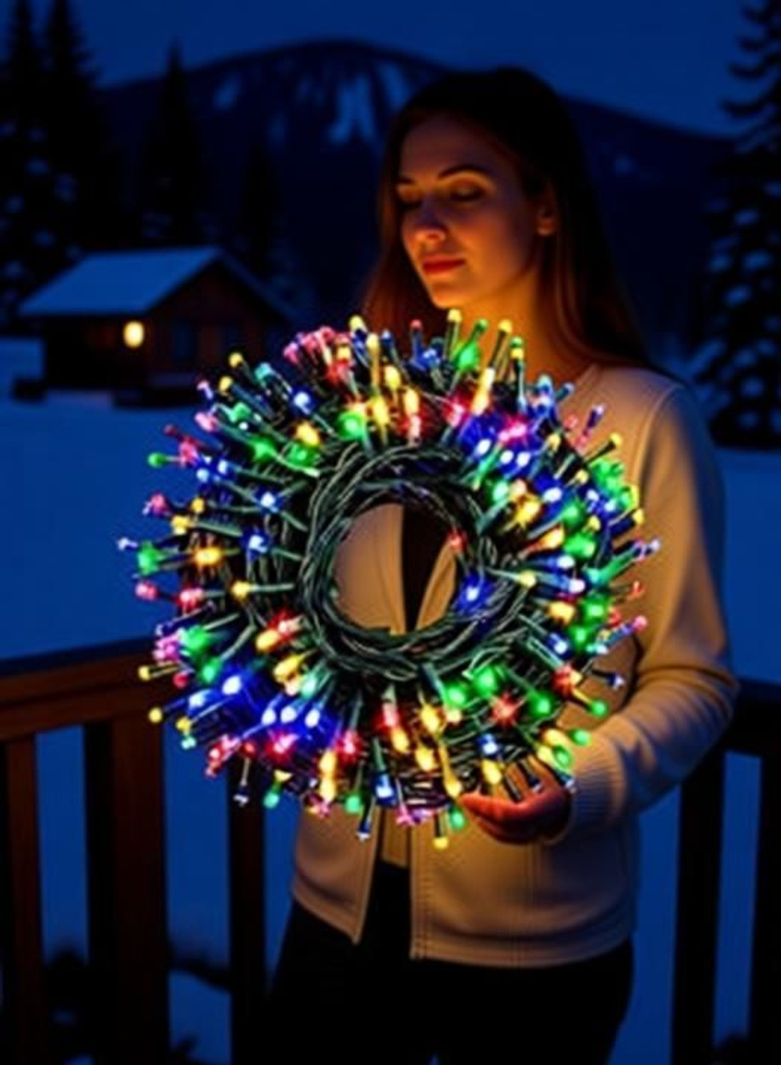 Image of Aj Enterprises 400 LEDs 50.8 m Multicolor Color Changing, Flickering, Steady String Rice Lights