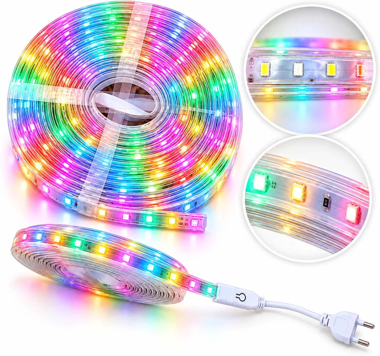 Image of AOZZO LIGHTS 1200 LEDs 10 m Multicolor Steady Strip Rice Lights (Pack of 1)
