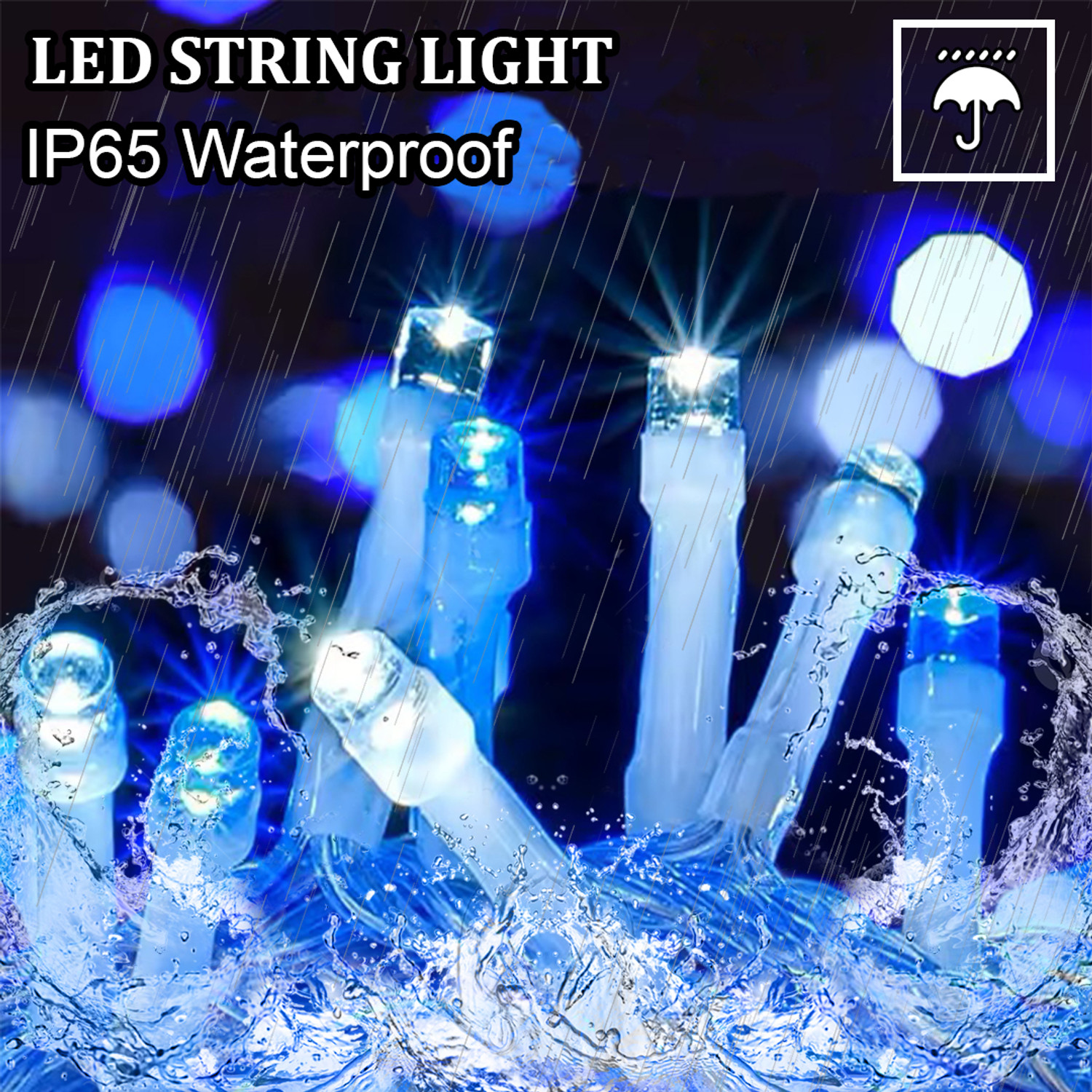Image of FIZZYTECH 40 LEDs 11 m Blue Flickering String Rice Lights