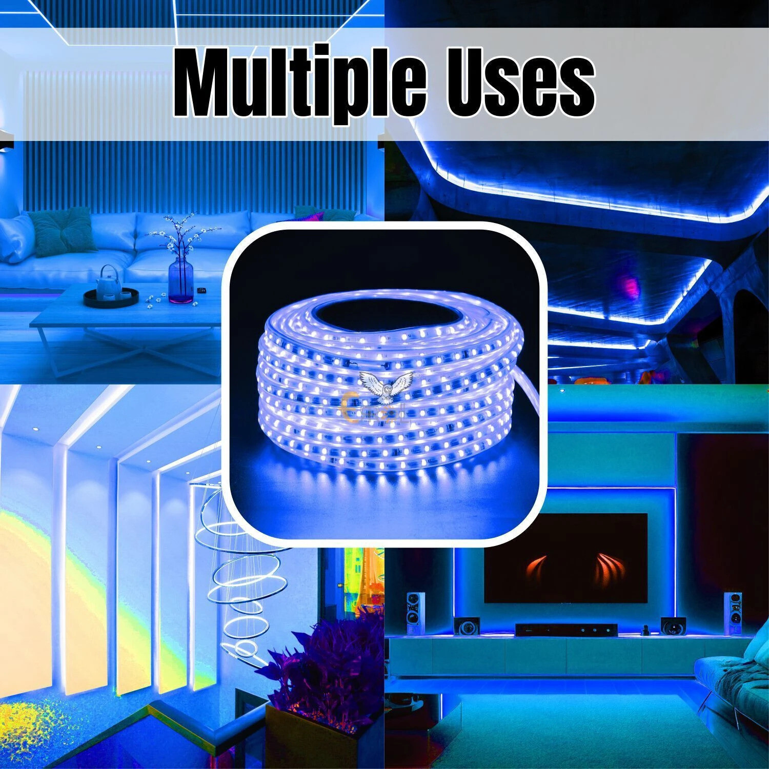 Image of Errol 186 LEDs 3 m Blue Steady Strip Rice Lights