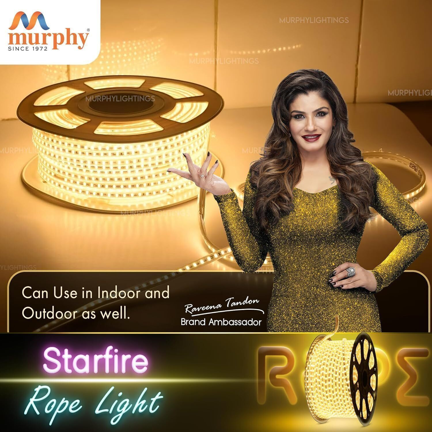 Image of MURPHY 2400 LEDs 17.5 m Yellow Steady String Rice Lights
