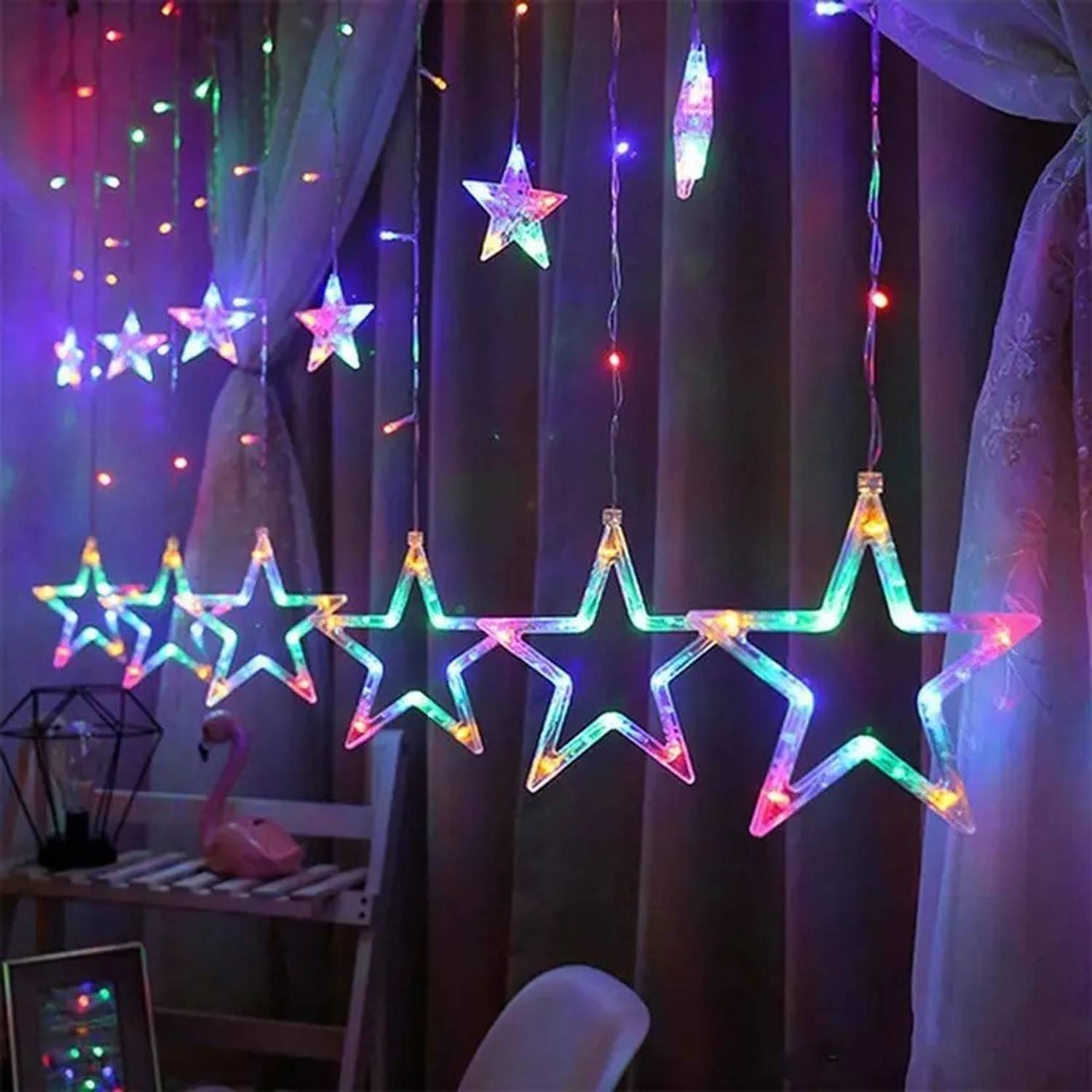 KCS Lite 140 LEDs 3 m Blue Steady, Flickering String Rice Lights