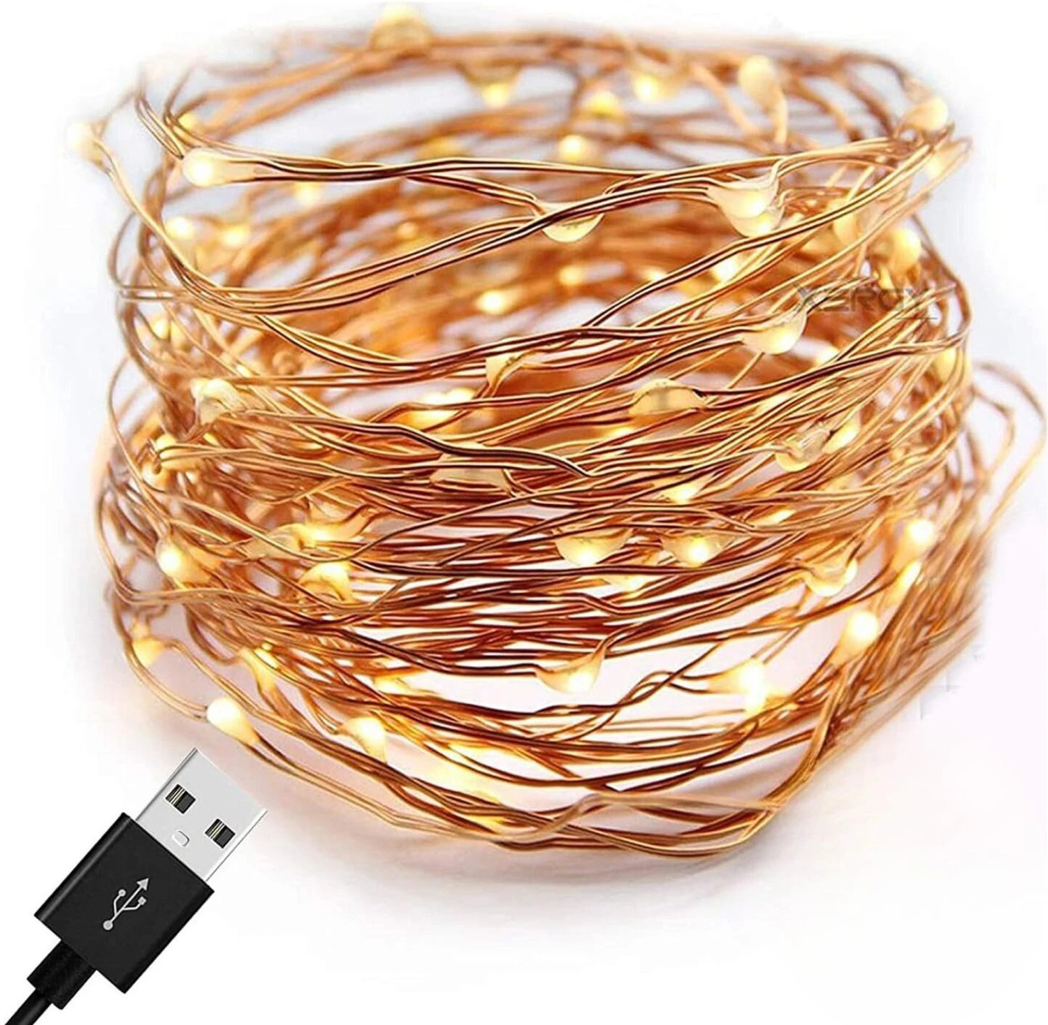 Image of diyadecor 100 LEDs 5 m Yellow Steady String Rice Lights