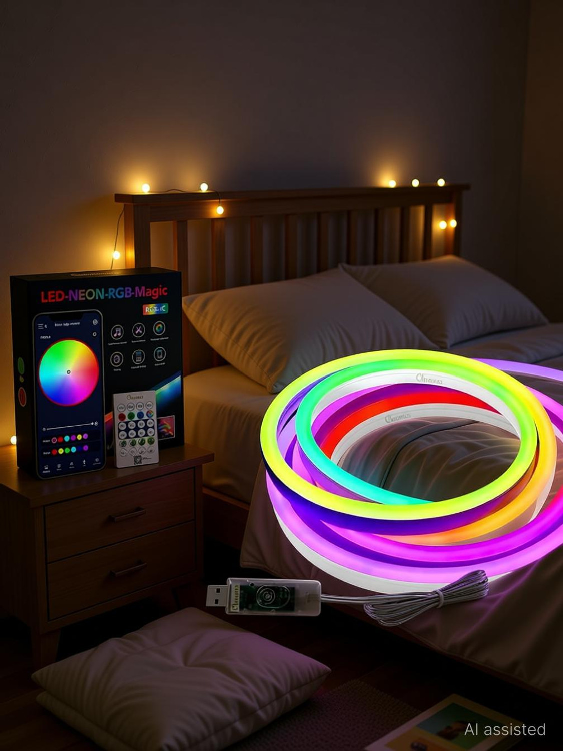 Image of sumraj 12 LEDs 5 m Multicolor Flickering, Color Changing Strip Rice Lights
