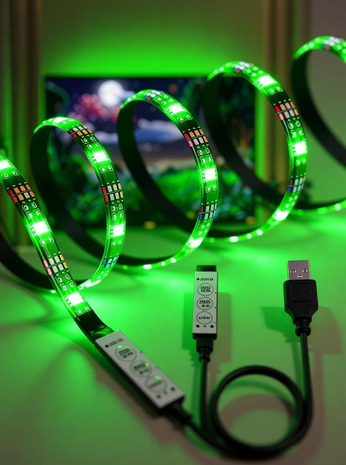 Image of PESCA 120 LEDs 4 m Multicolor Color Changing, Flickering, Steady Strip Rice Lights