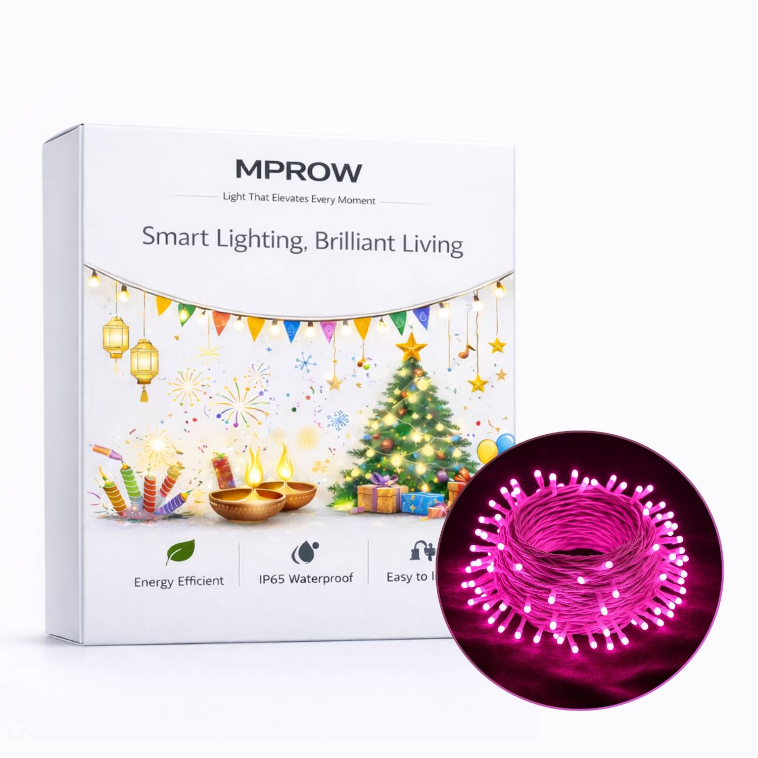 MPROW 40 LEDs 11 m Pink Steady String Rice Lights (Pack of 1)