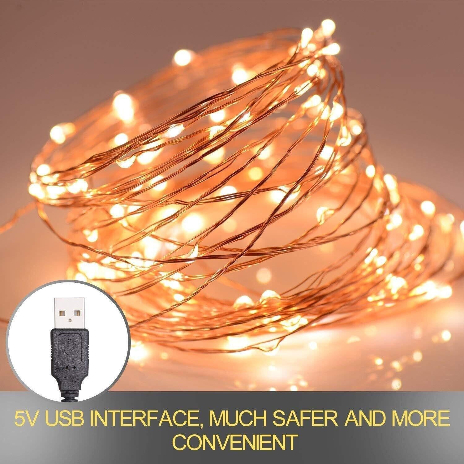 Image of diyadecor 100 LEDs 5 m Yellow Steady String Rice Lights