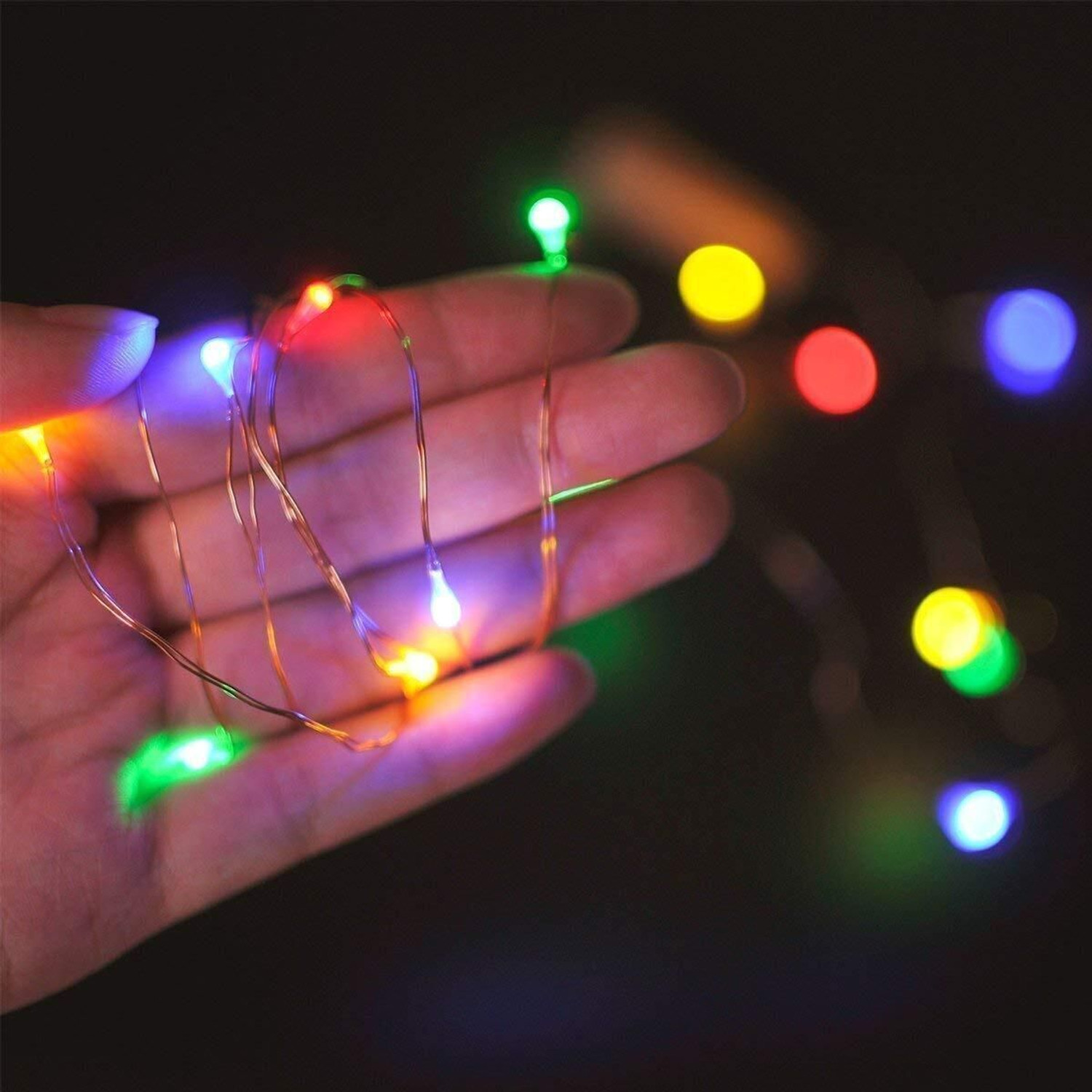 Image of sidhguru 20 LEDs 2 m Multicolor Flickering String Rice Lights