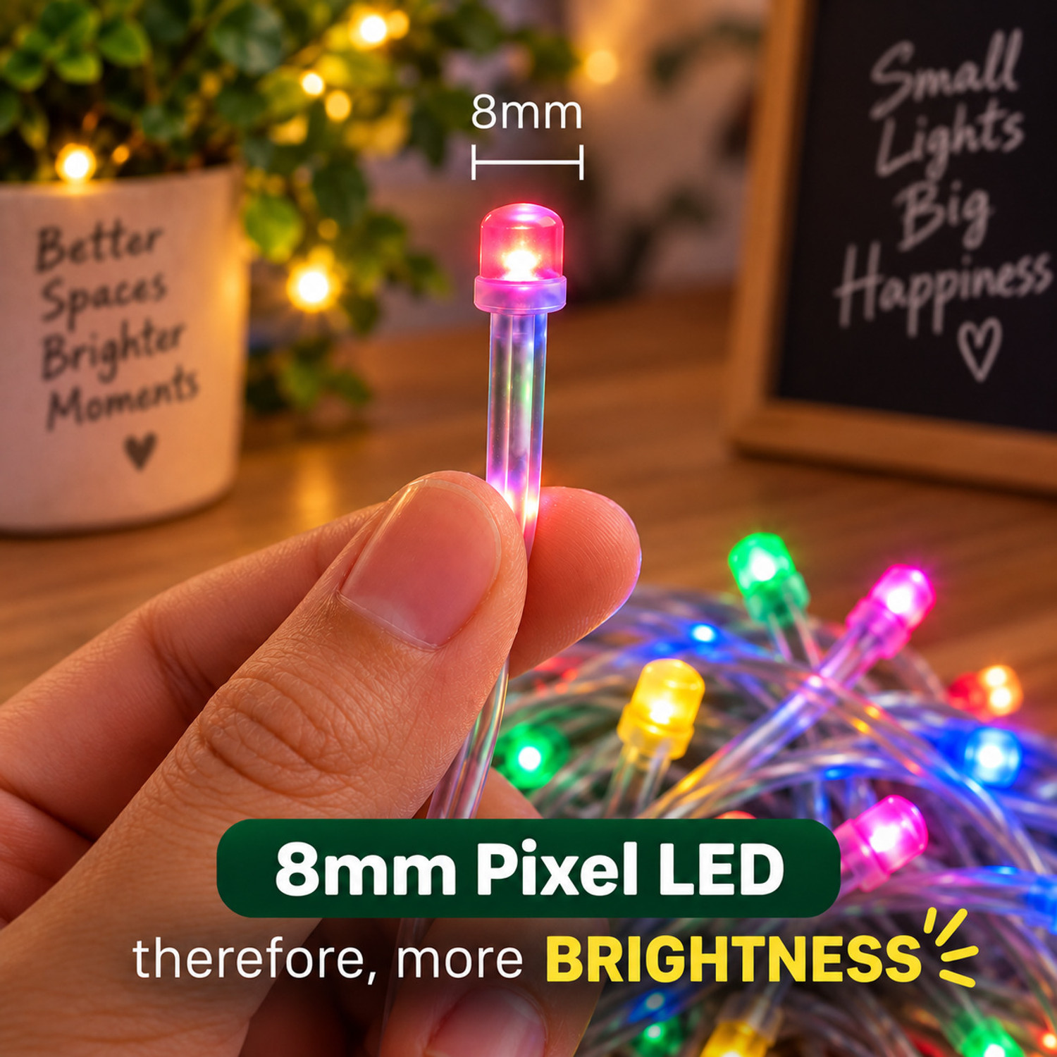 Image of GlowNest 50 LEDs 25 m Multicolor Steady String Rice Lights (Pack of 1)