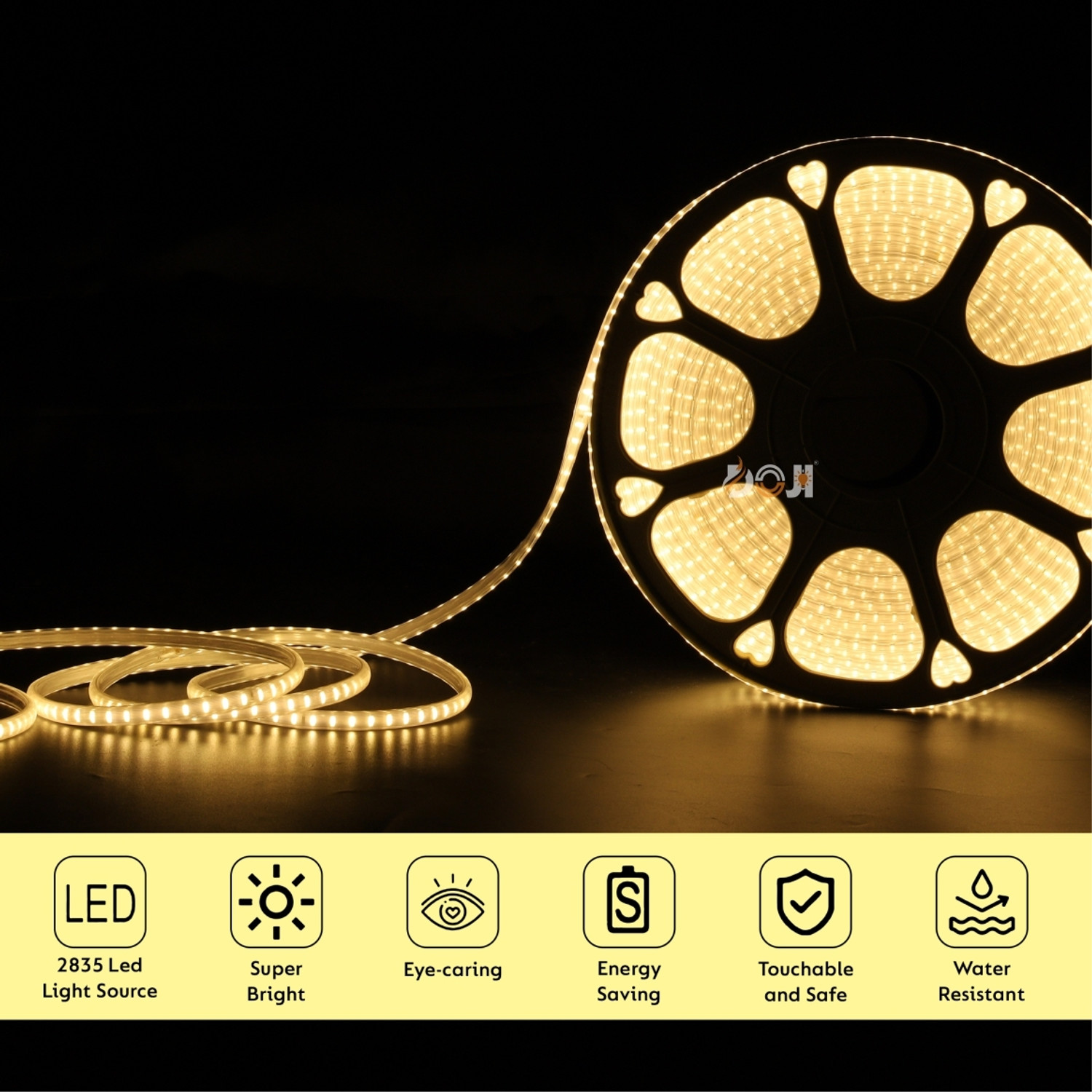 Image of DOJI 240 LEDs 2 m Yellow Steady Strip Rice Lights