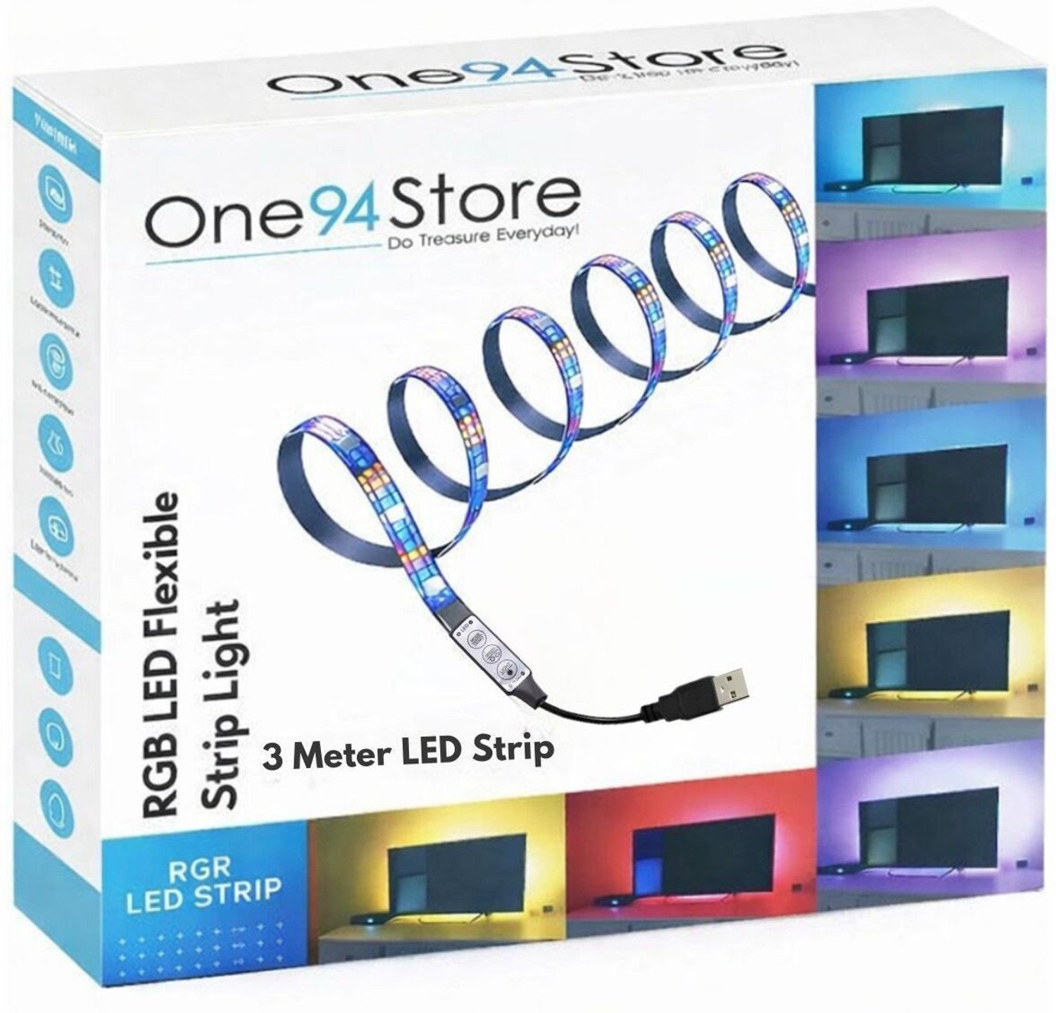 Image of One94Store 180 LEDs 3 m Multicolor Color Changing Strip Rice Lights