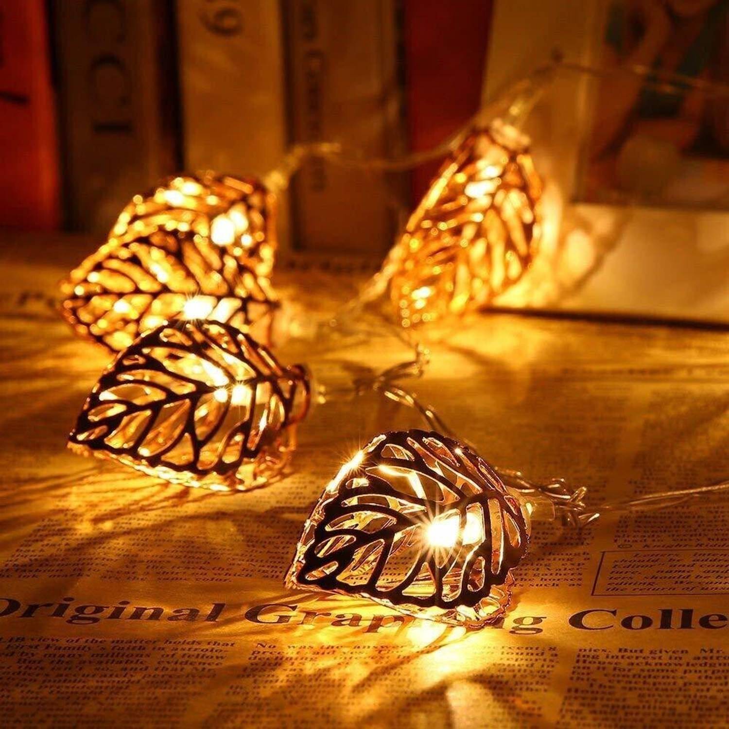 xenith 14 LEDs 3 m Gold Steady Leaf Rice Lights (Pack of 1)