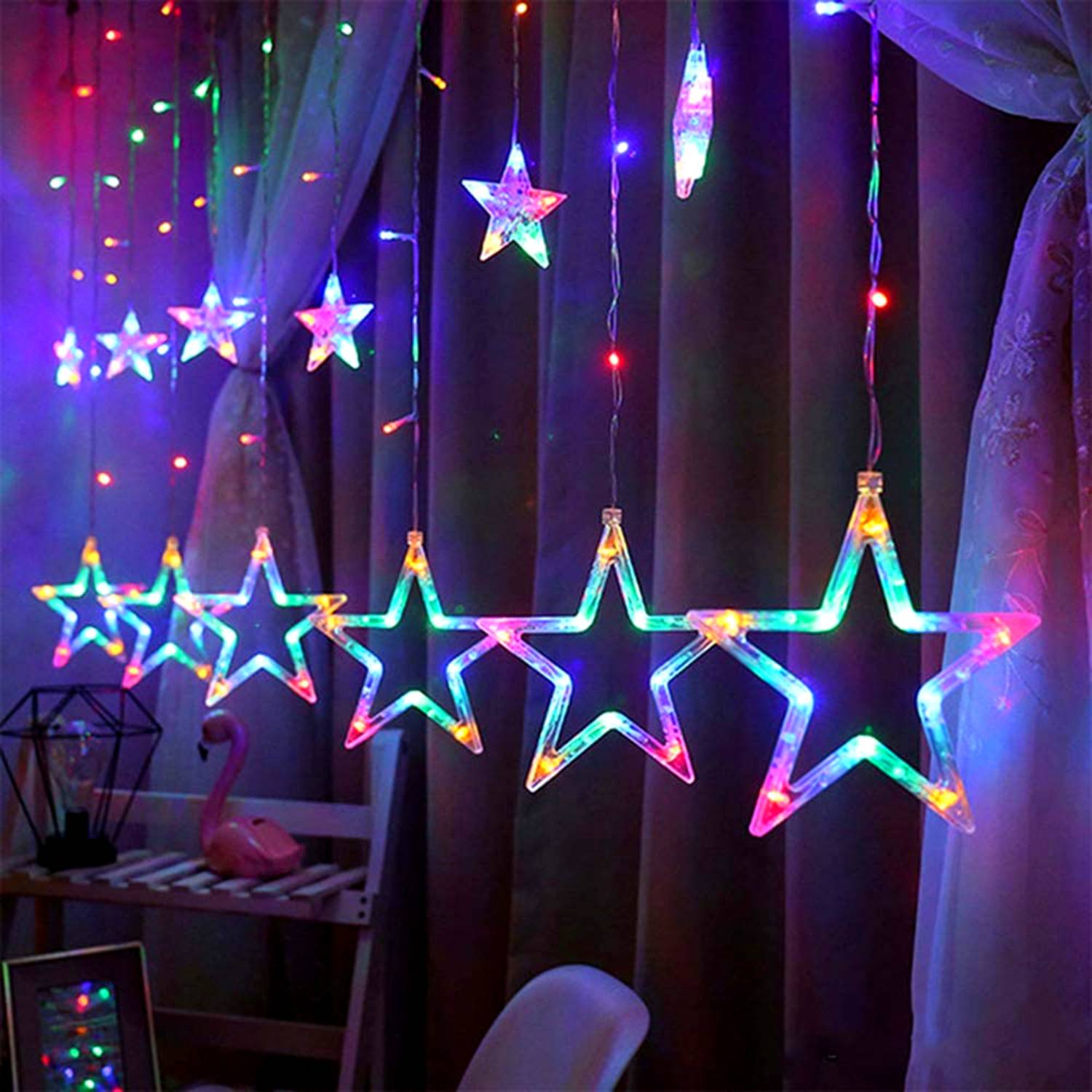 Home Delight 138 LEDs 2.49 m Multicolor Flickering Star Rice Ligh