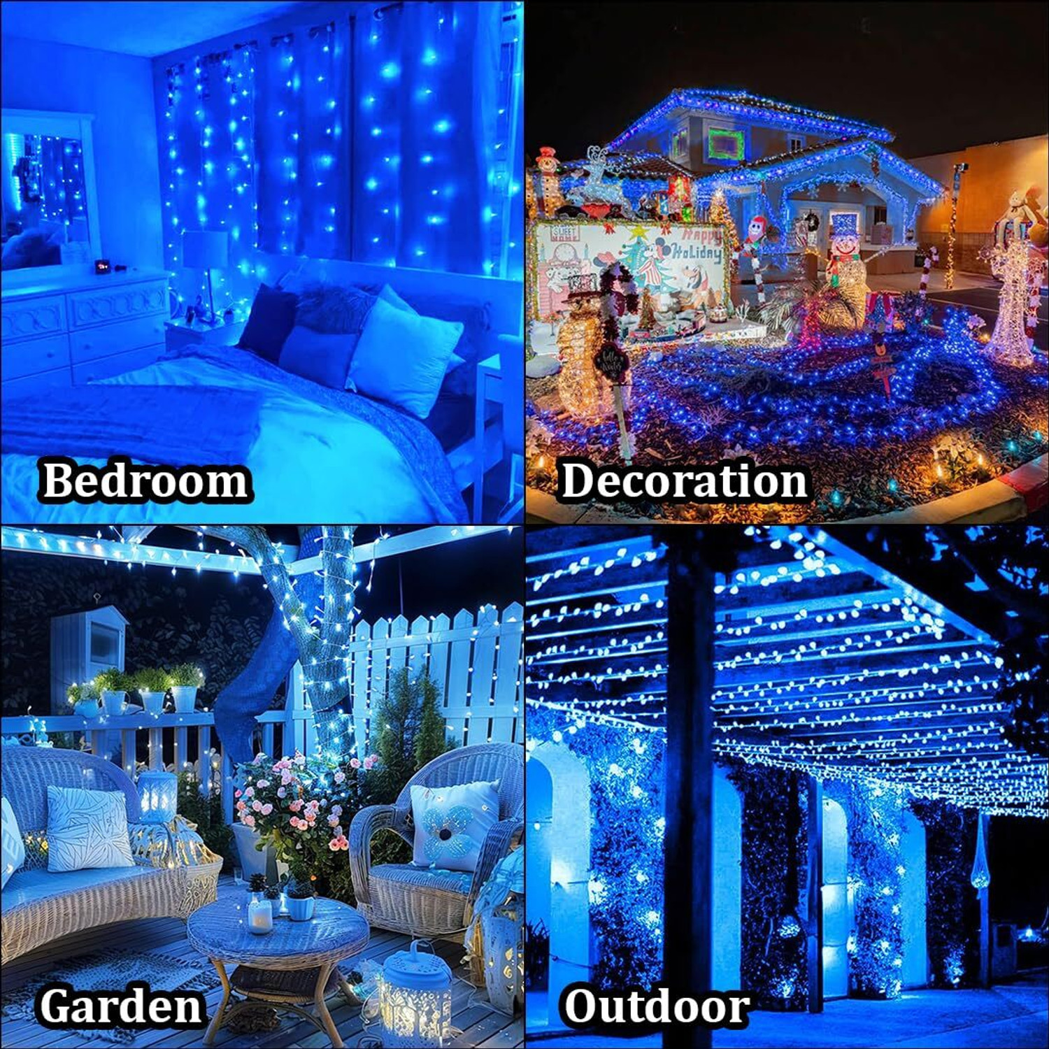 Image of FIZZYTECH 40 LEDs 11 m Blue Flickering String Rice Lights