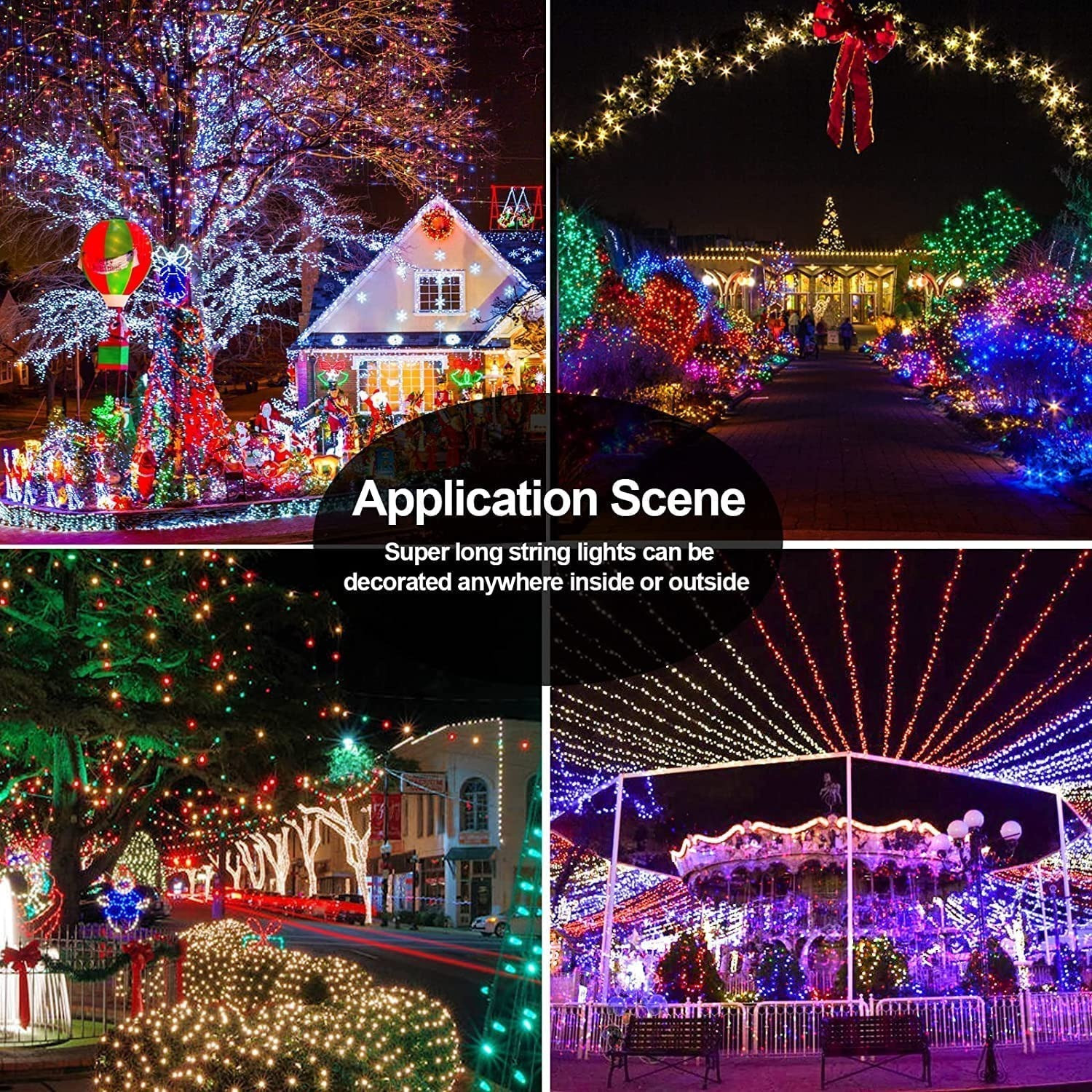 Image of Aj Enterprises 400 LEDs 50.8 m Multicolor Color Changing, Flickering, Steady Bulb Rice Lights