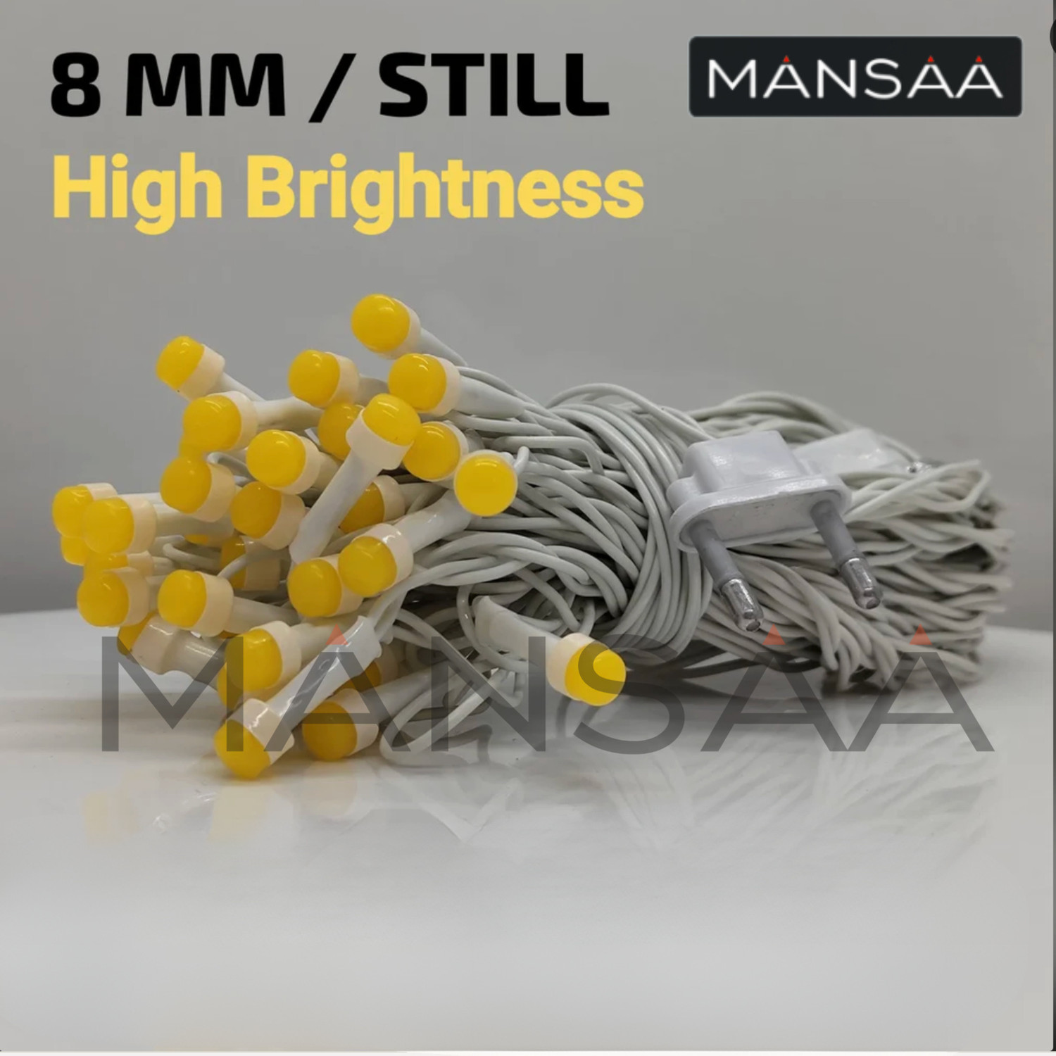 Image of MANSAA 40 LEDs 11 m Yellow Steady String Rice Lights