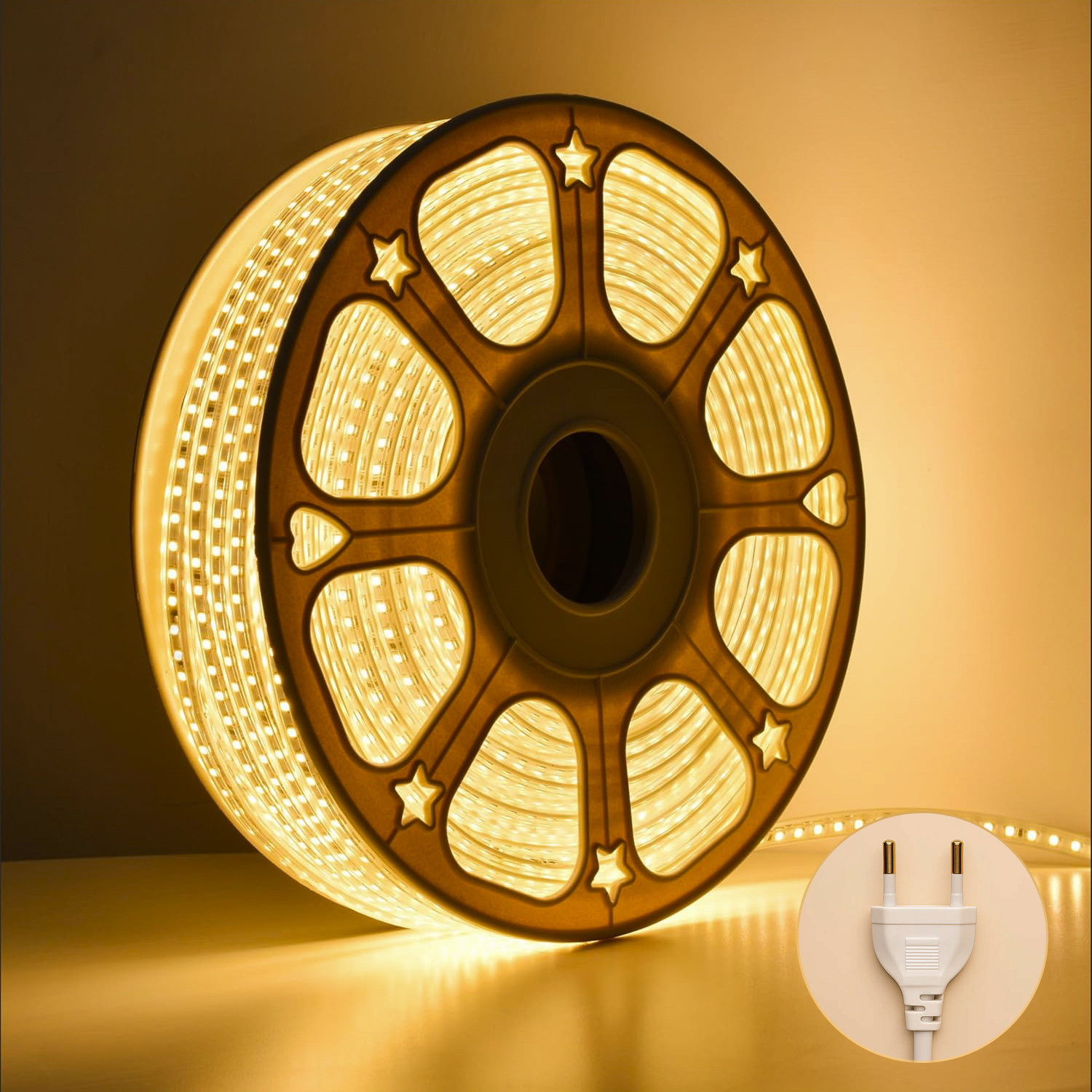 Image of MPROW 600 LEDs 3 m Yellow Steady String Rice Lights (Pack of 1)