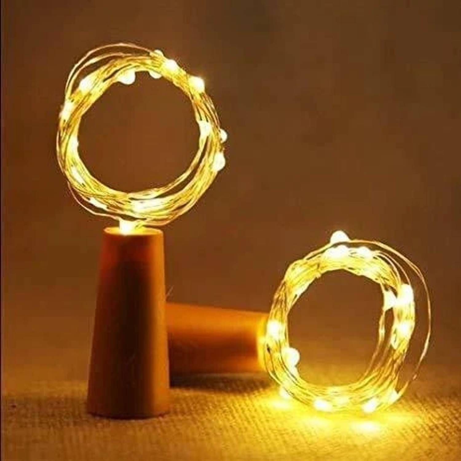 Party Pack 20 LEDs 2.03 m Yellow Steady Bulb Rice Lights (Pack of
