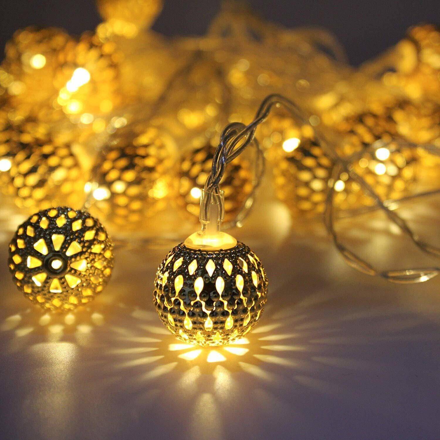 xenith 14 LEDs 4 m Gold Steady Ball Rice Lights (Pack of 1)