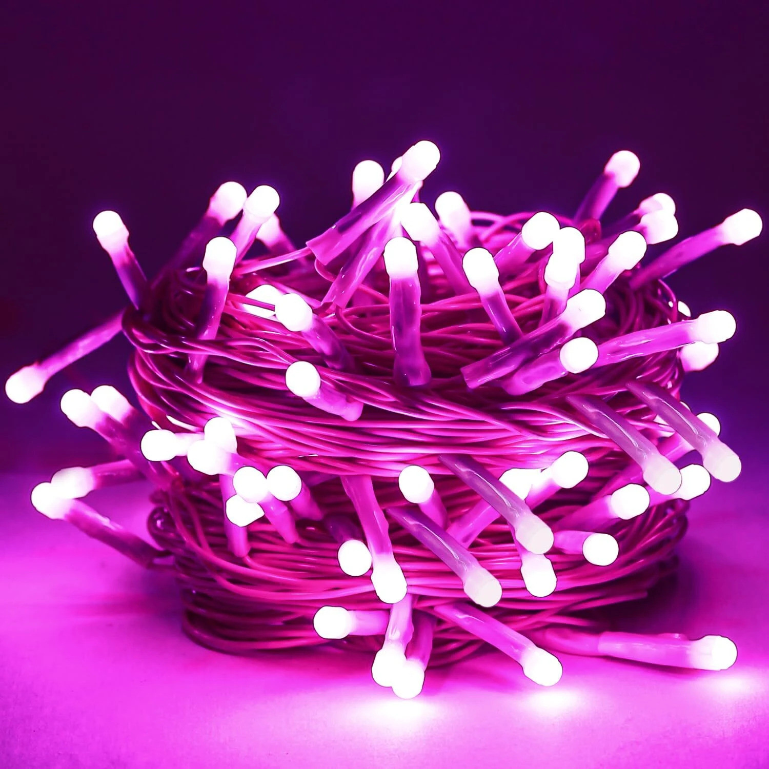 Image of Sayeny 38 LEDs 15 m Pink Steady String Rice Lights