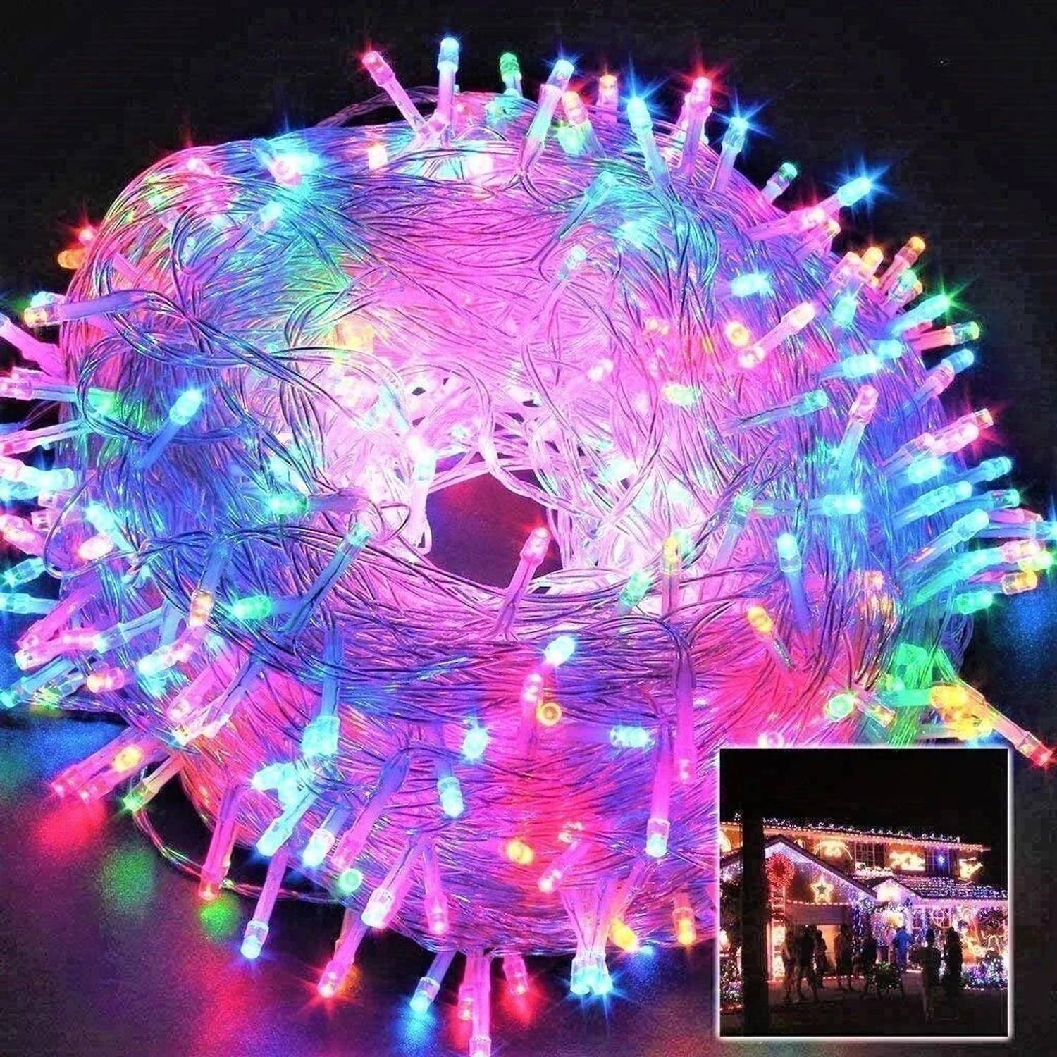 luckys designers 80 LEDs 25.4 m Transparent Color Changing Christ