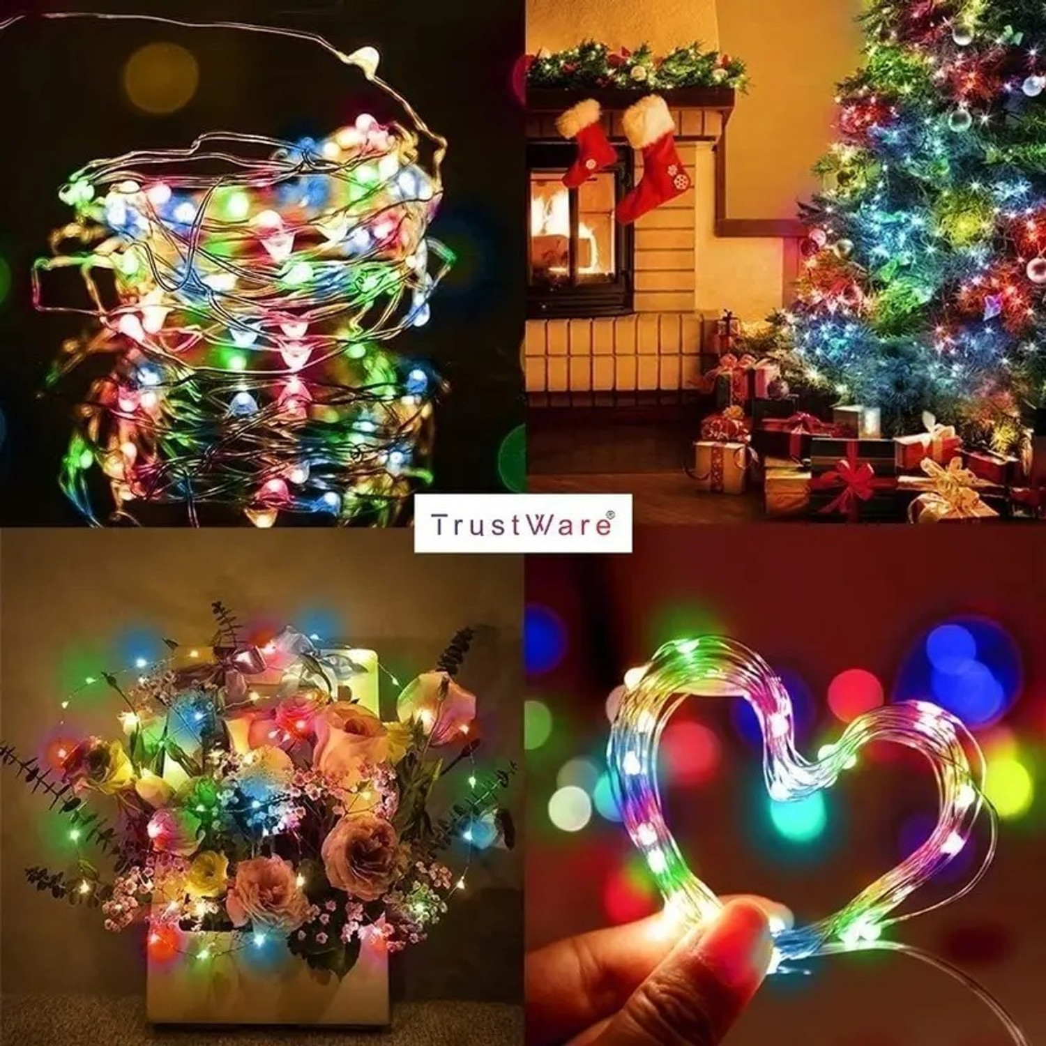Image of sidhguru 20 LEDs 2 m Multicolor Flickering String Rice Lights