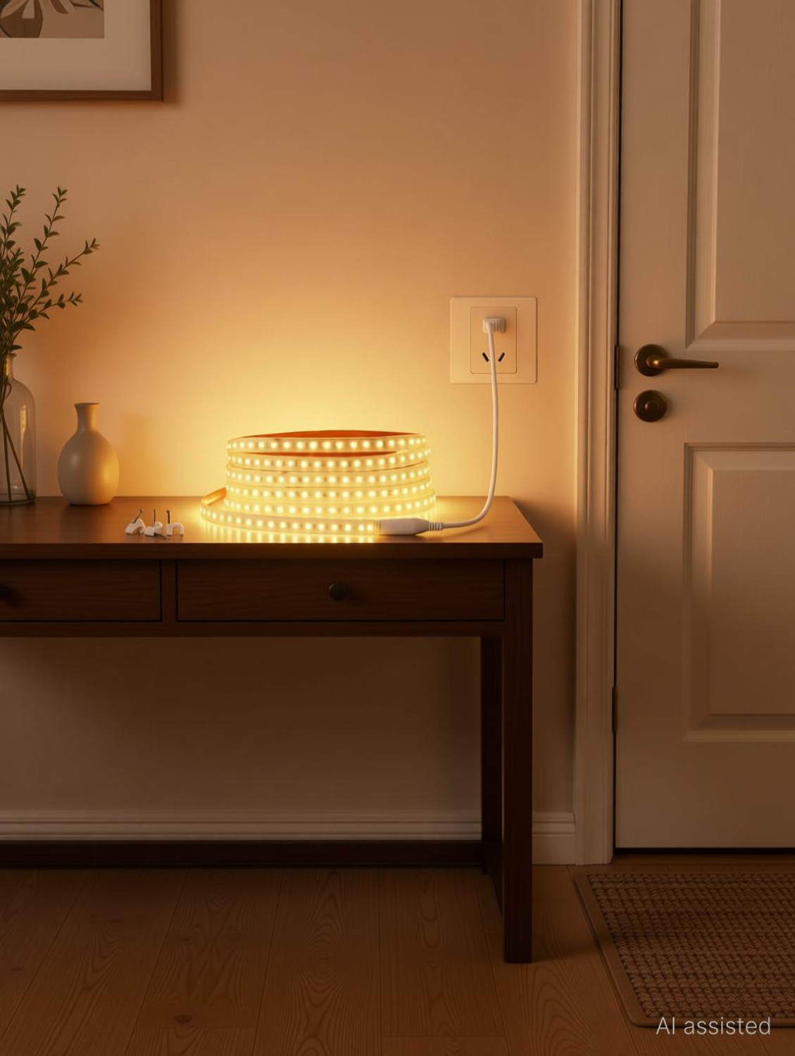 Image of DOJI 240 LEDs 2 m Yellow Steady Strip Rice Lights