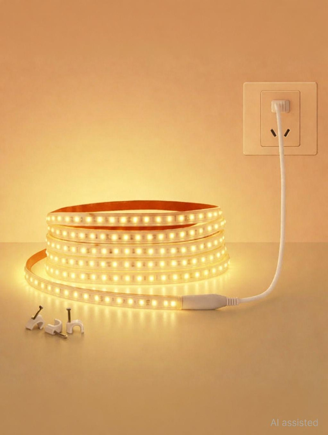 Image of DOJI 240 LEDs 2 m Yellow Steady Strip Rice Lights