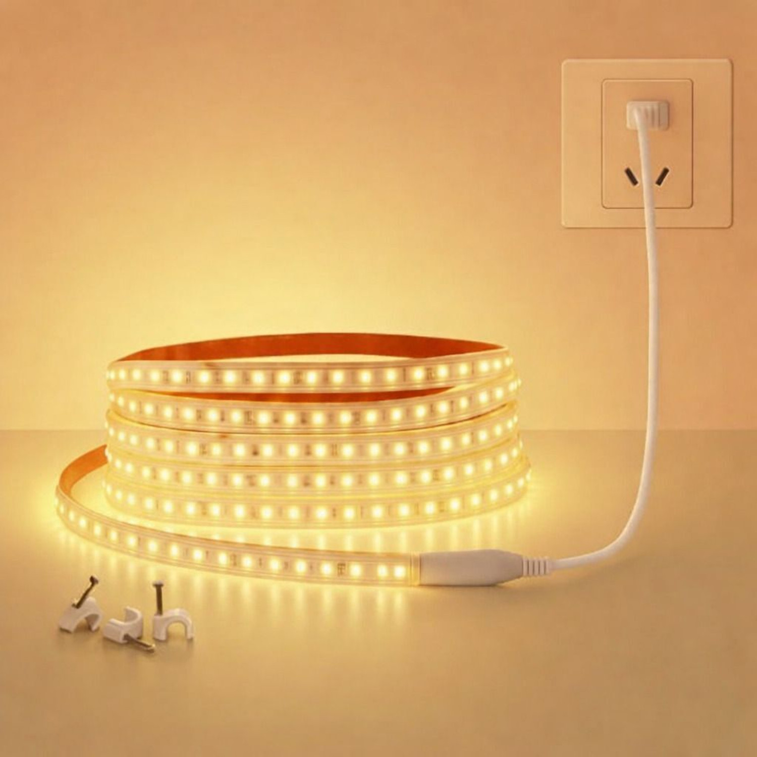 Image of DOJI 240 LEDs 2 m Yellow Steady Strip Rice Lights