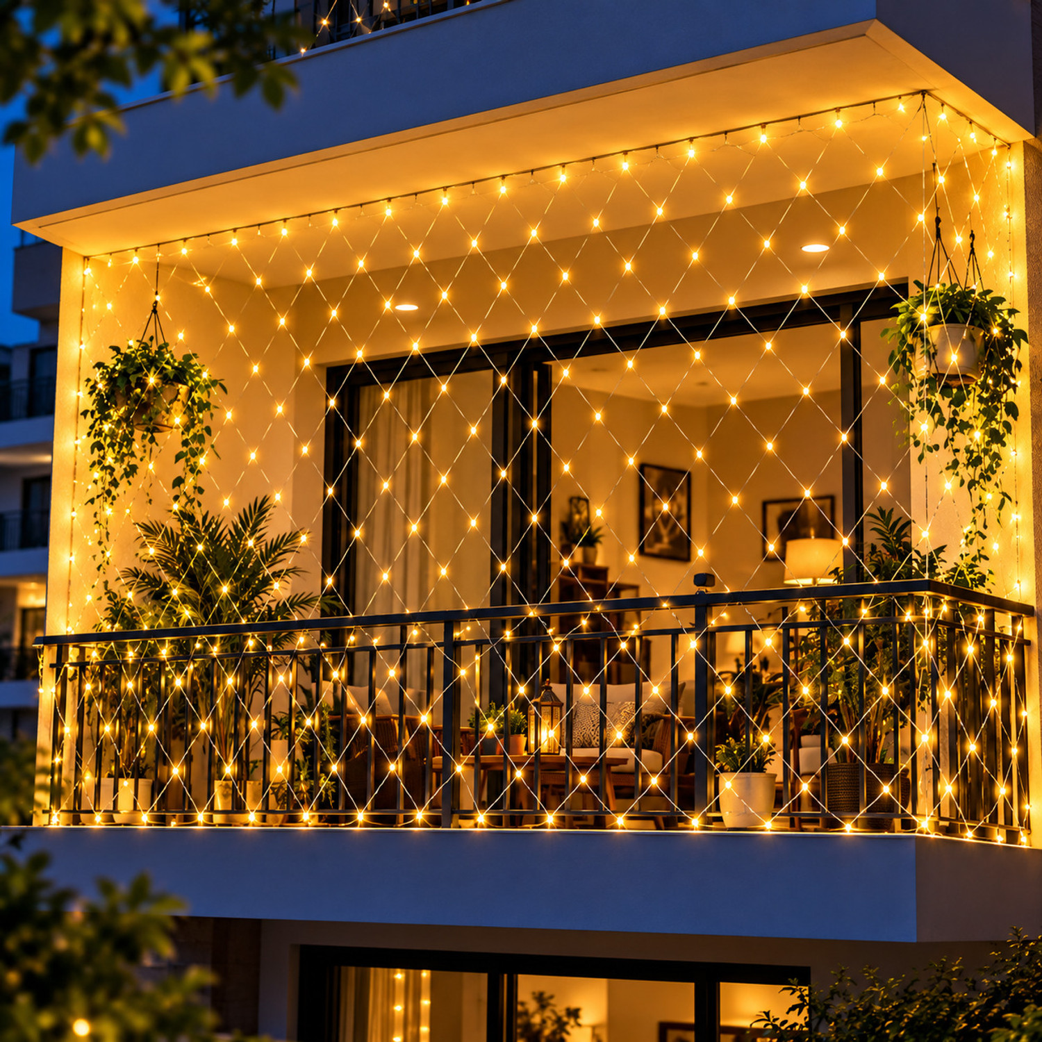 Image of One94Store 192 LEDs 3 m Yellow Flickering Net /Mesh Rice Lights (Pack of 1)