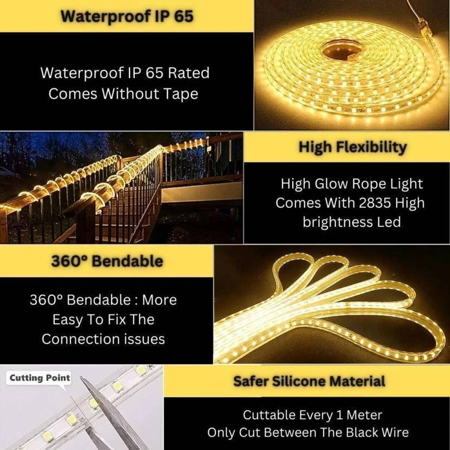 inooBeam 2400 LEDs 10.05m Yellow Steady Strip Lights - Image 5